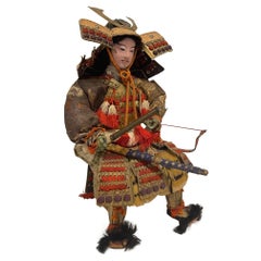 Antique Japanese Samurai Doll or Figure, Meiji Period, Circa 1870s