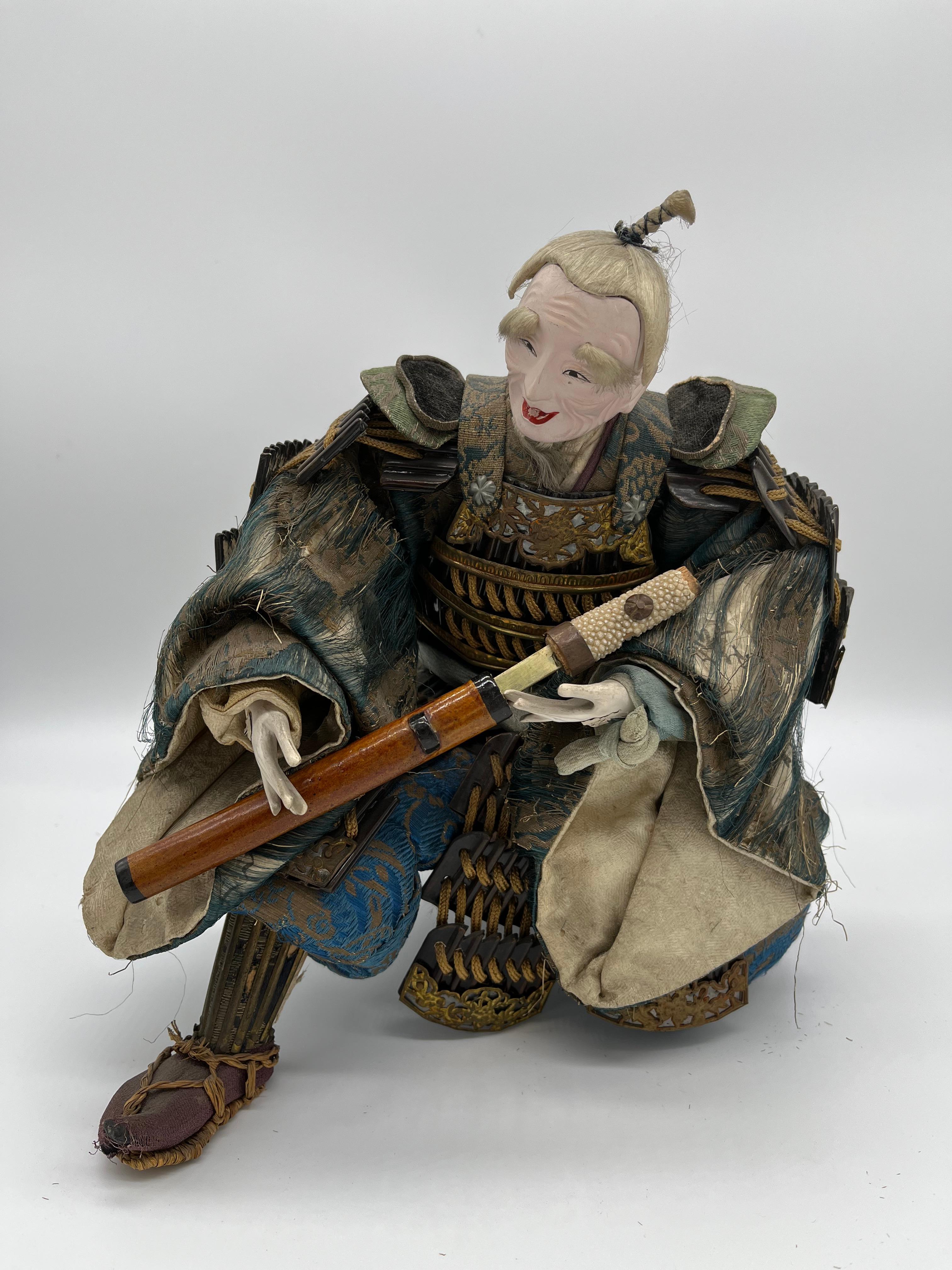 Japanese Samurai Figure Hinaningyo, Edo Period In Fair Condition For Sale In Munich, Bavaria