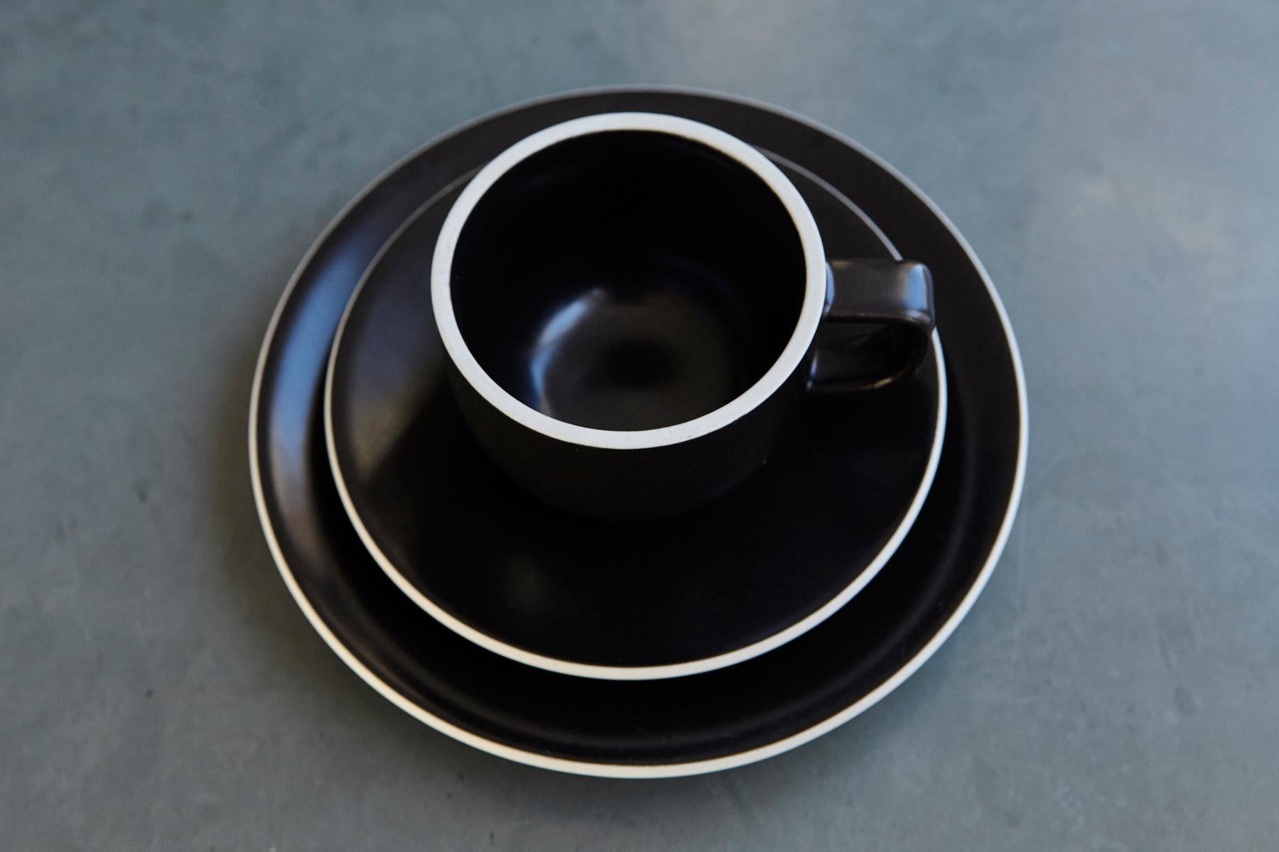 Japanese Sasaki Matte Black Coffee Service for 12, Designed by Massimo Vignelli In Good Condition In Pau, FR