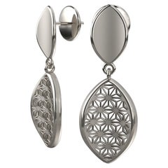 Boucles d'oreilles japonaises à motif Sashiko fabriquées en Italie en or 14 carats  Oltremare Gioielli