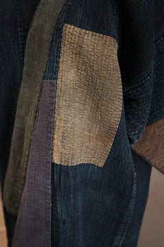 Japanese Sashiko-stitched Cotton Rodogi Work Coat, Early 20th Century