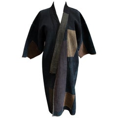 Vintage Japanese Sashiko-stitched Cotton Rodogi Work Coat, Early 20th Century