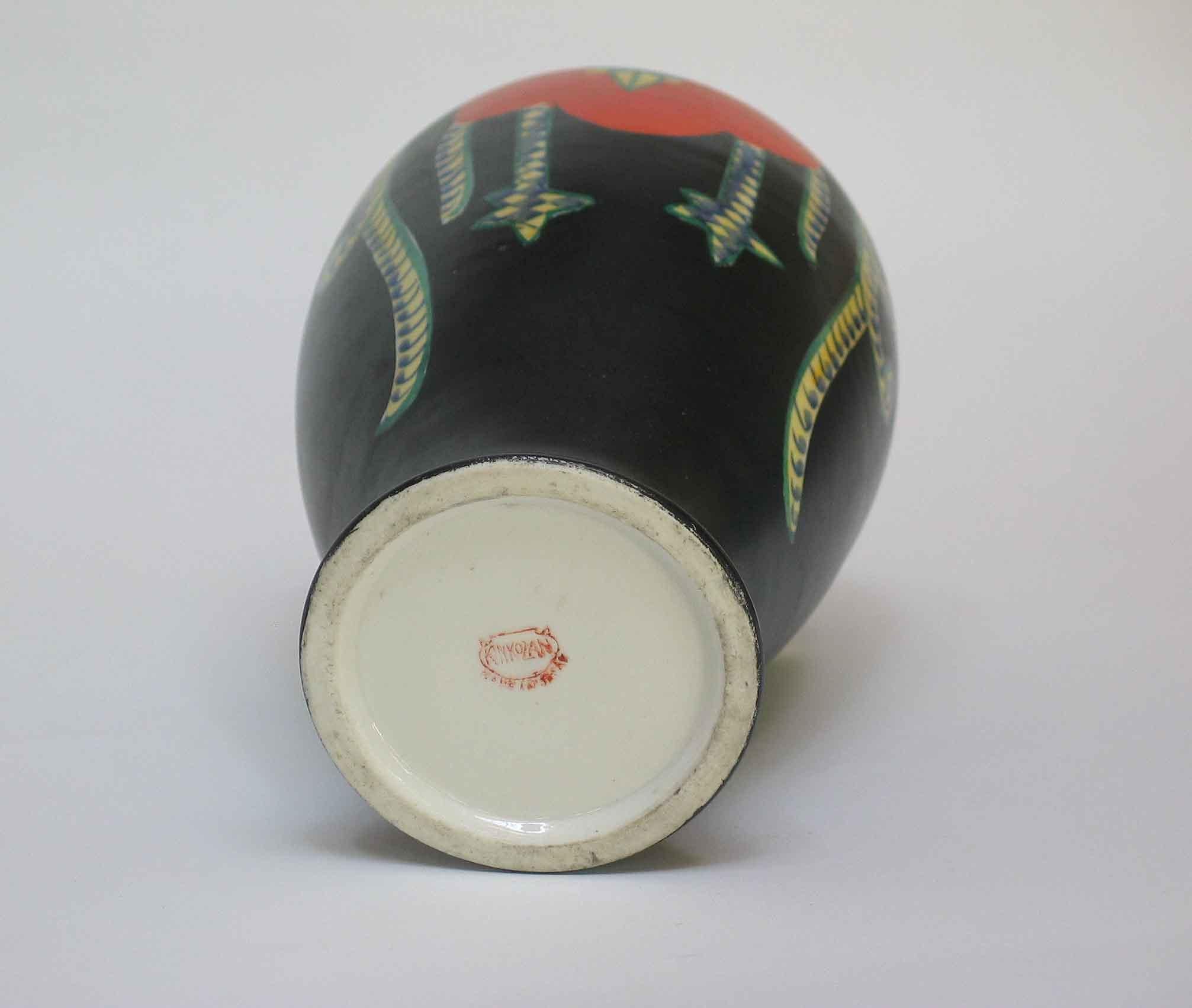Fait main Vase Phoenix japonais Satsuma Art Déco par Kinkozan Circa 1920 en vente