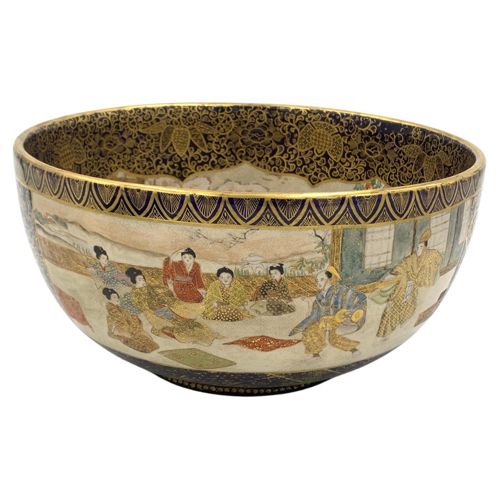 Japanese Satsuma Bowl, Meiji Period For Sale