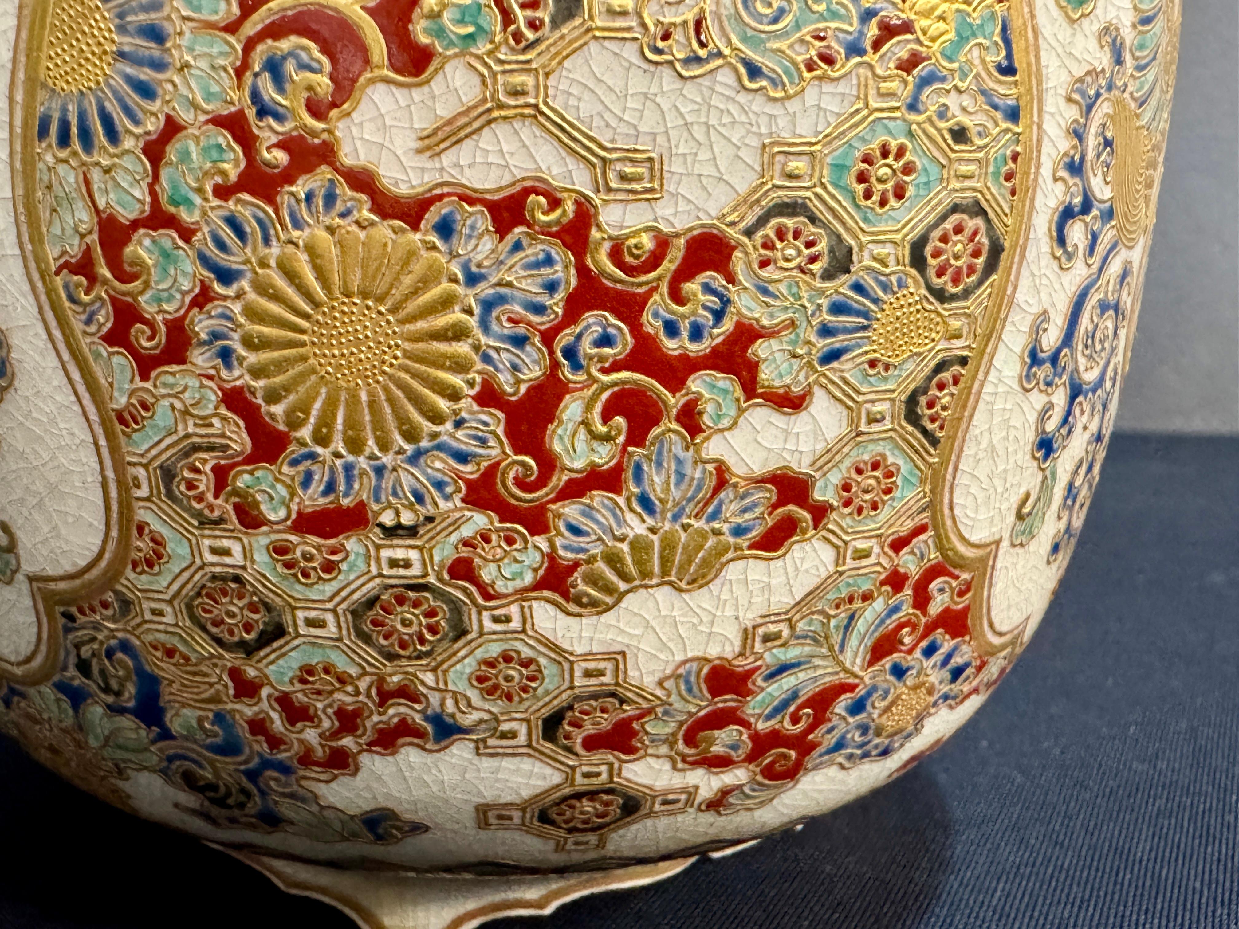 Japanese Satsuma Incense Burner, Koro, with Silver Lid, Meiji Period, Japan For Sale 9