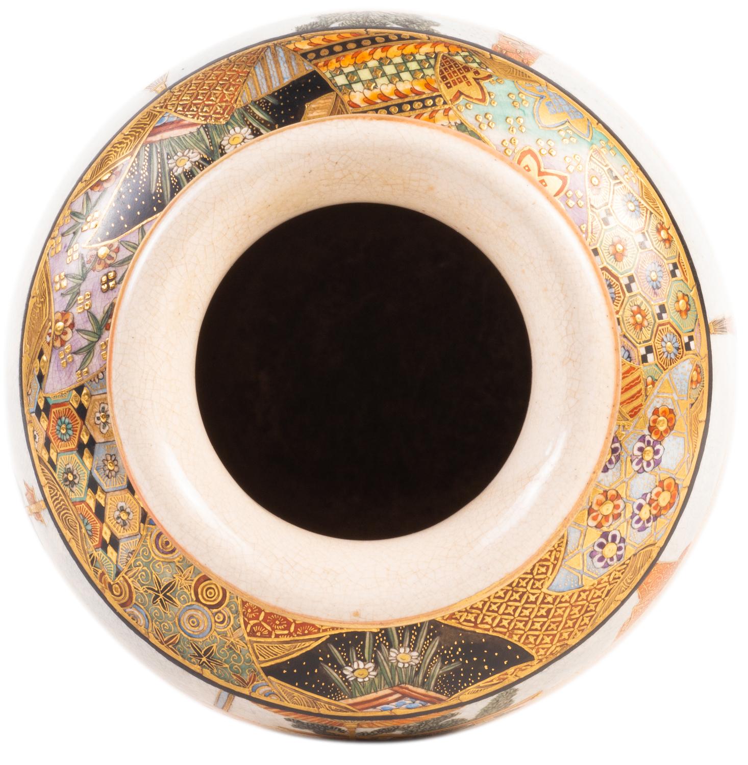 Japanese Satsuma Meiji Period, Ryozan Vase 9