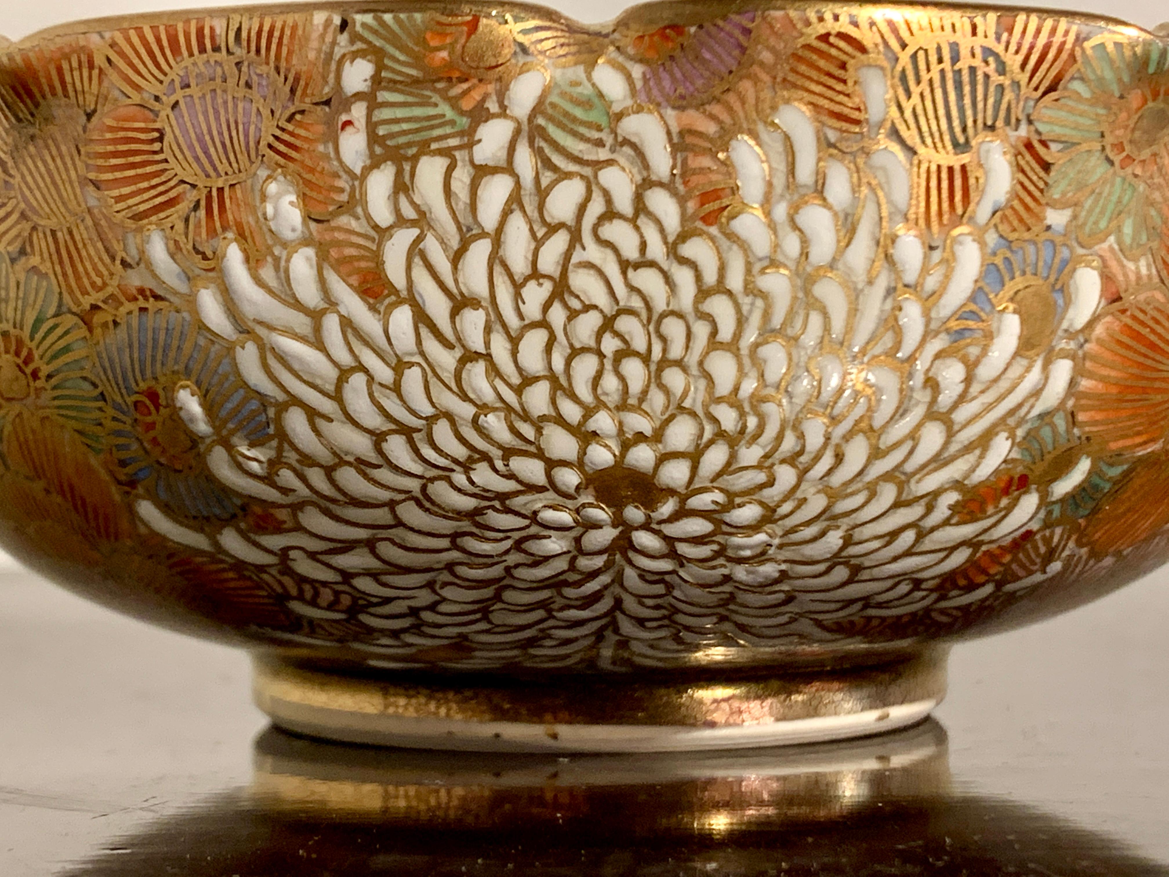 Stoneware Japanese Satsuma Millefleur Bowl by Shozan, Meiji Period, Japan