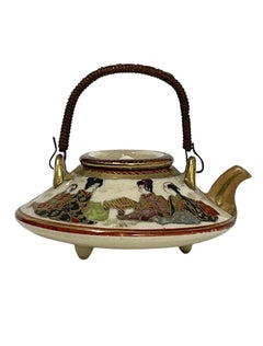 Japanese Satsuma Miniature Tripod Teapot and Cover, Meiji Period