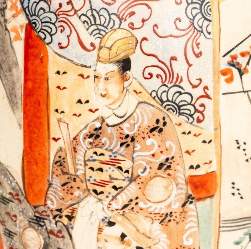 Pareja de jarrones japoneses de porcelana Satsuma como lámparas Japonés en venta