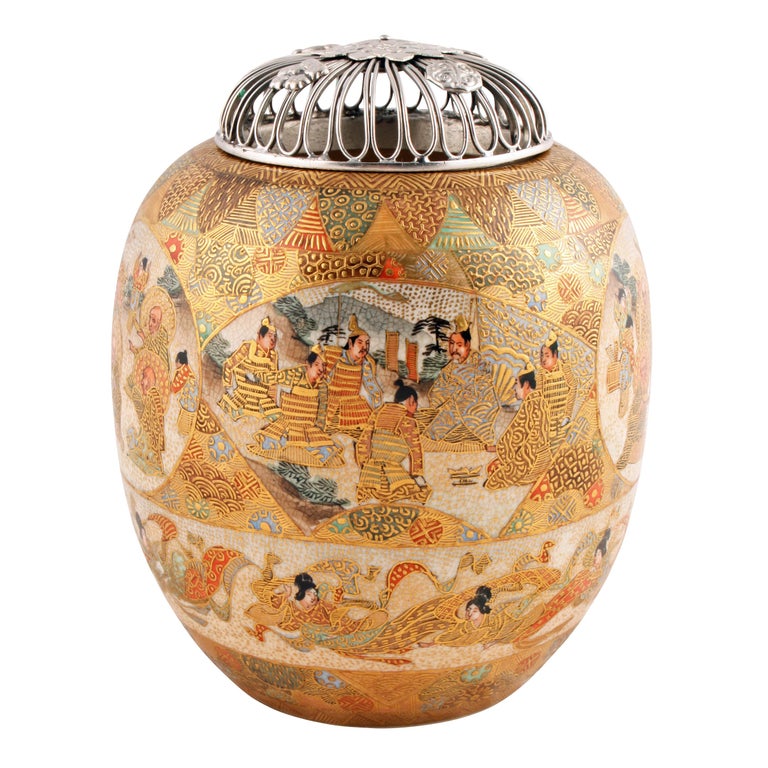 Japanese Satsuma Pottery Koro at 1stDibs