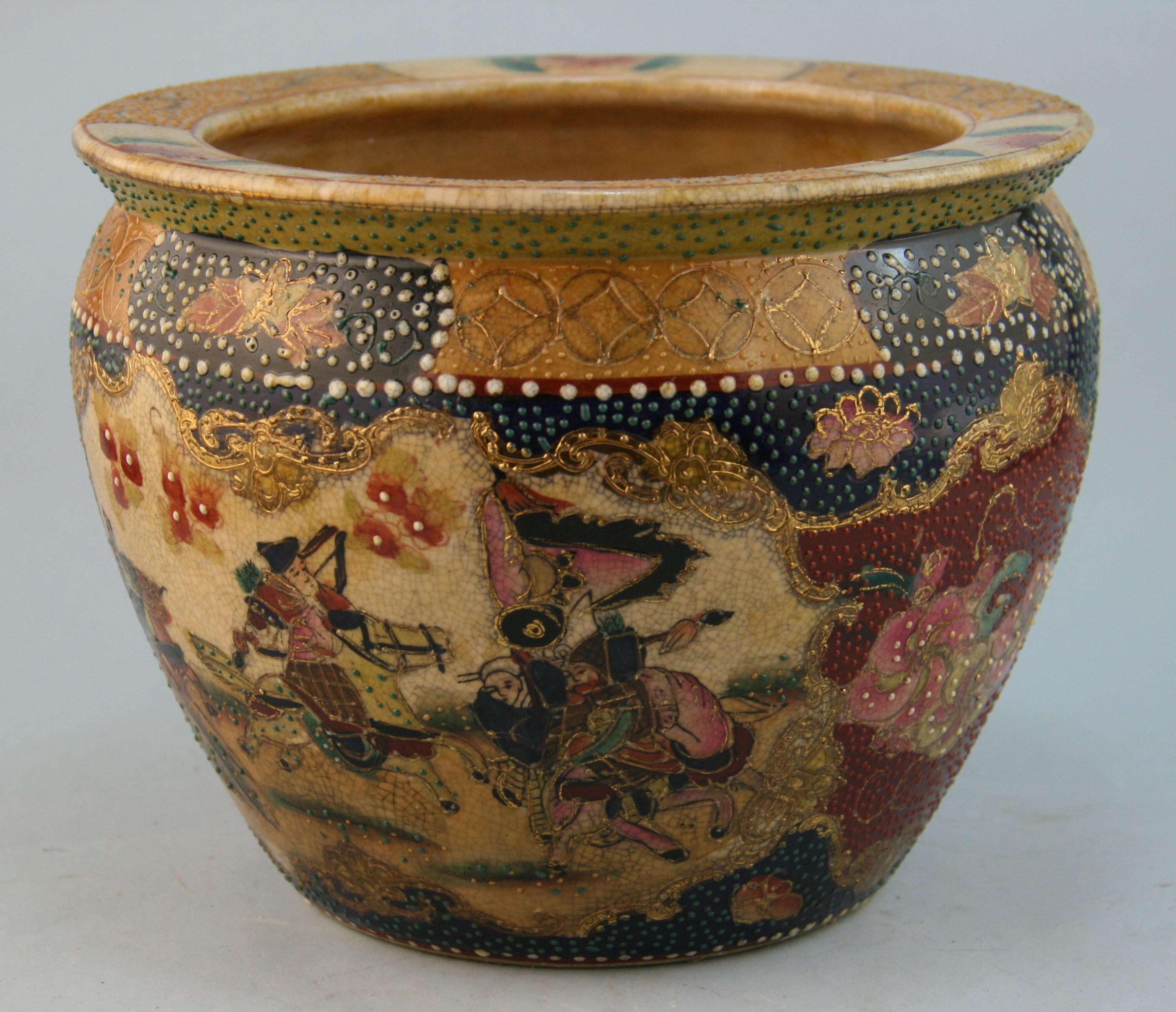 Japanische Satsuma Vase, handdekoriert.