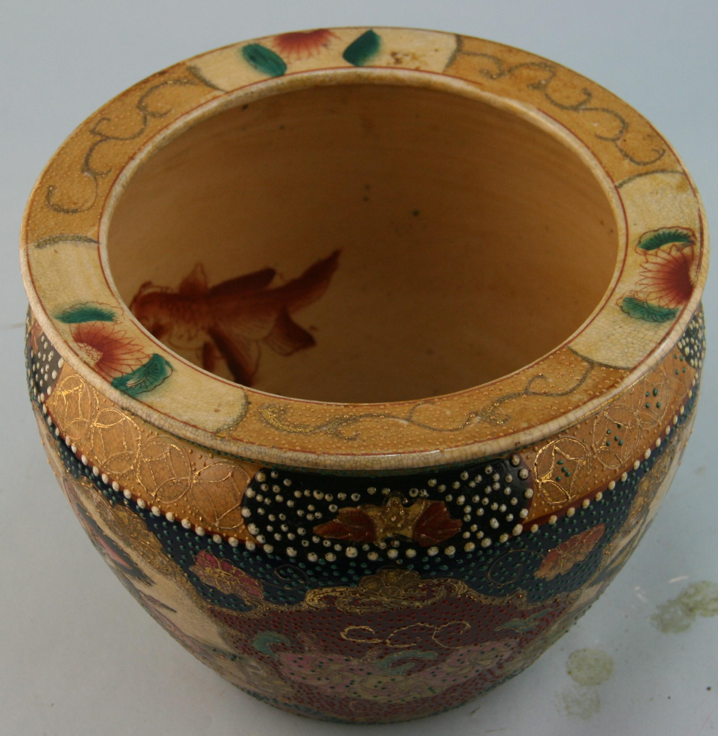 Ceramic Japanese Satsuma Vase For Sale