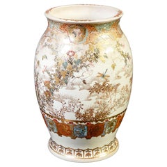 Japanese Satsuma Vase in Ceramic and Polychrome Enamel, Meiji Period 1800