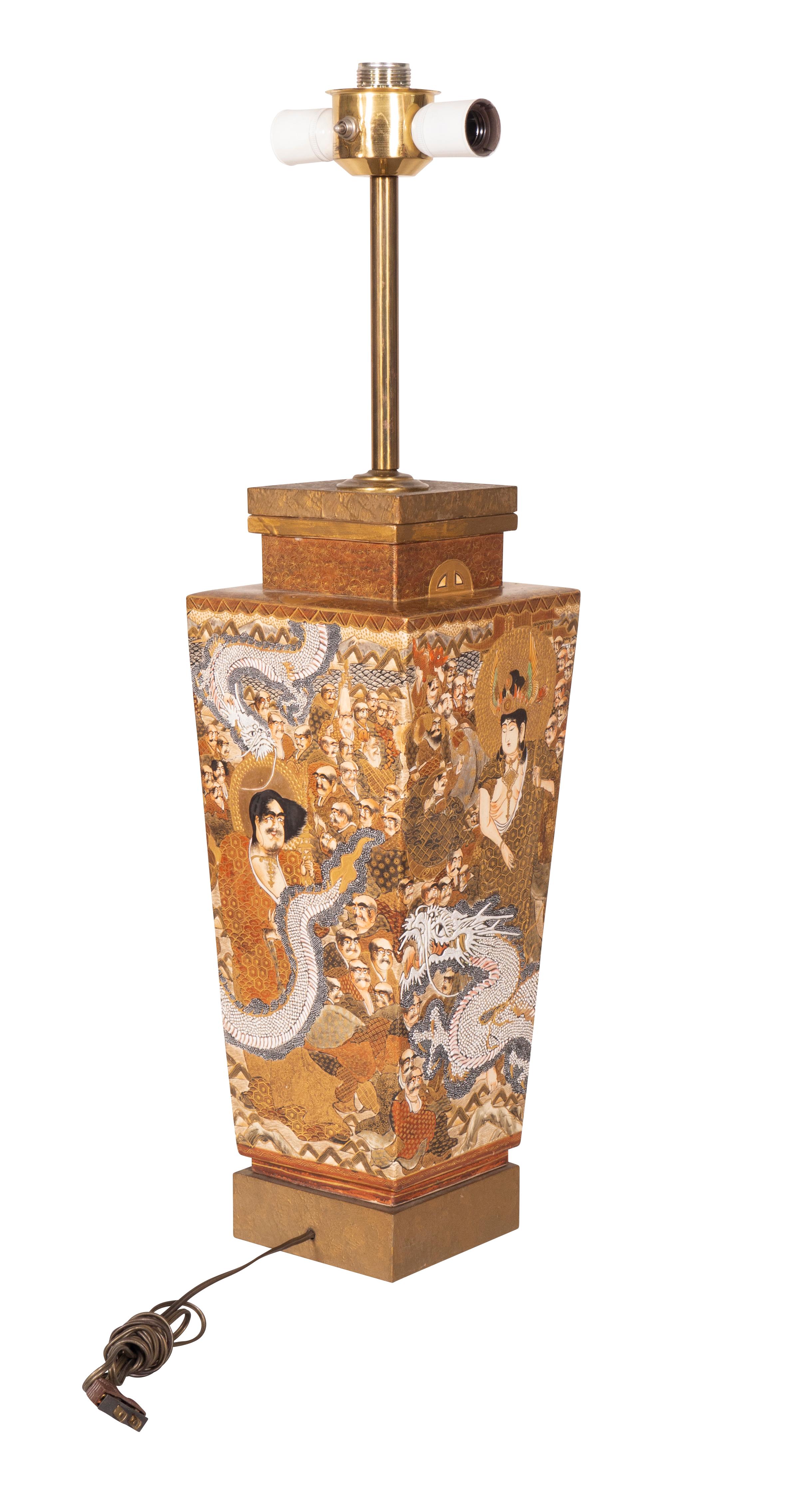 Japanese Satsuma Vase Mounted as a Lamp 1