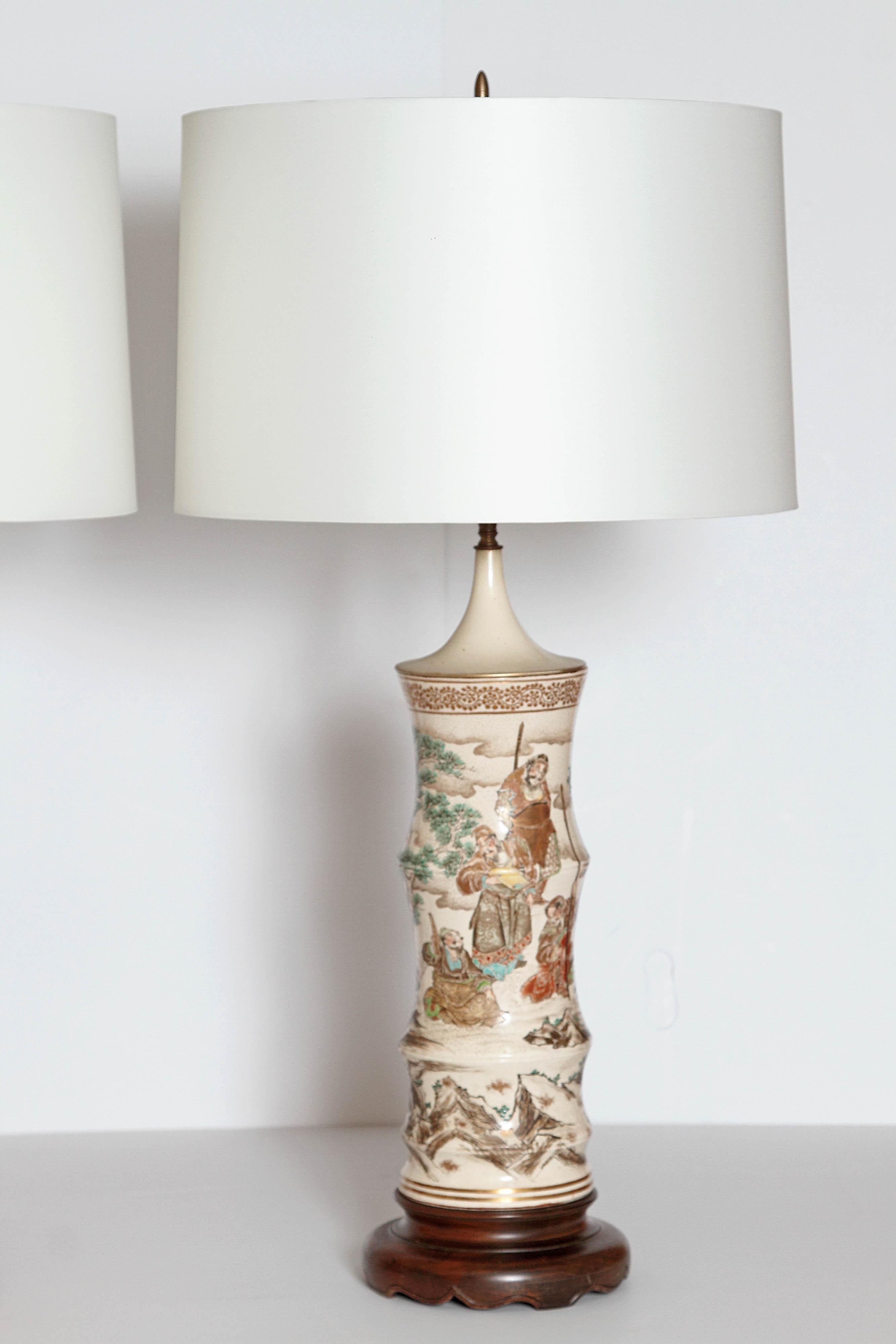 Japanese Satsuma Vase Pair as Custom Lamps at 1stDibs custom lamps
