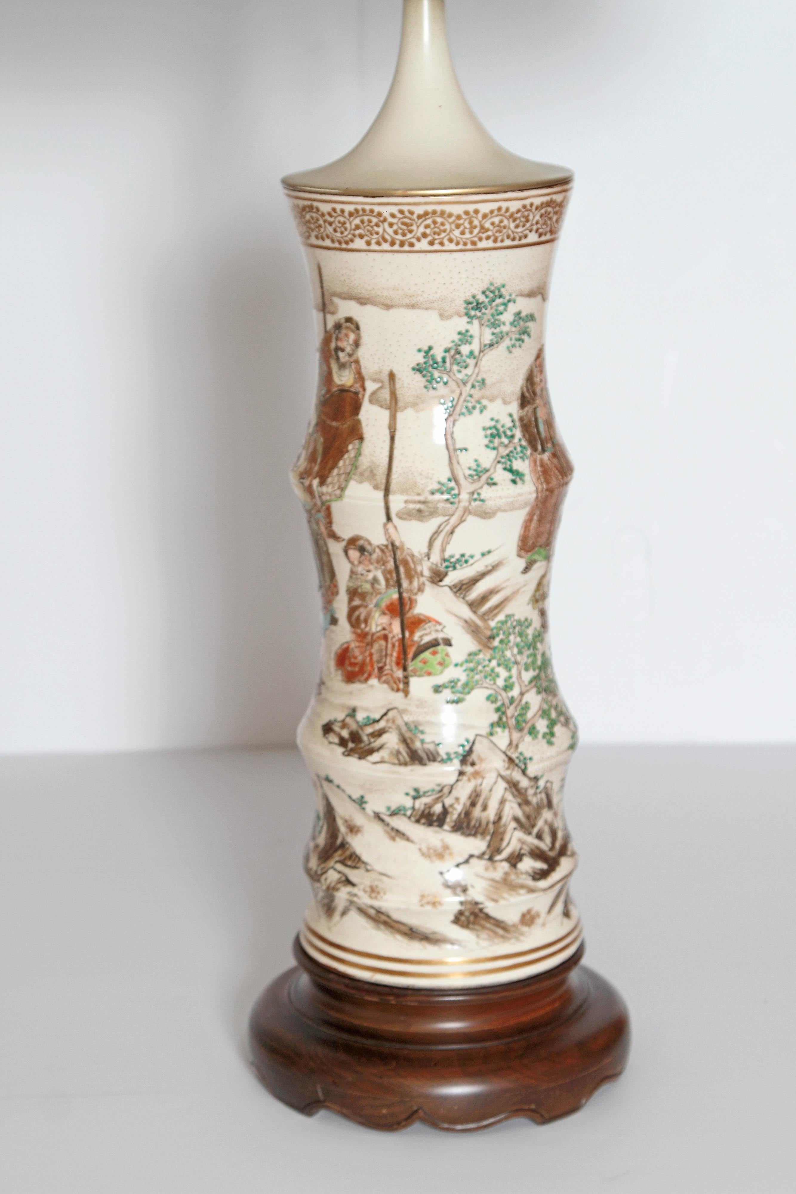 19th Century Japanese Satsuma Vase Pair as Custom Lamps
