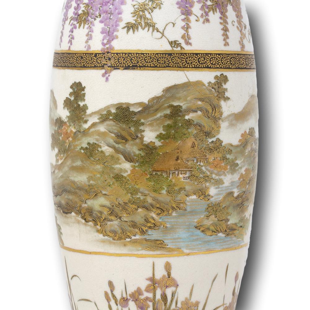 Paire de vases japonais Satsuma par Senzan Période Meiji en vente 4