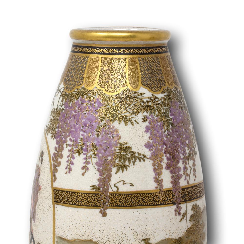 Paire de vases japonais Satsuma par Senzan Période Meiji en vente 10
