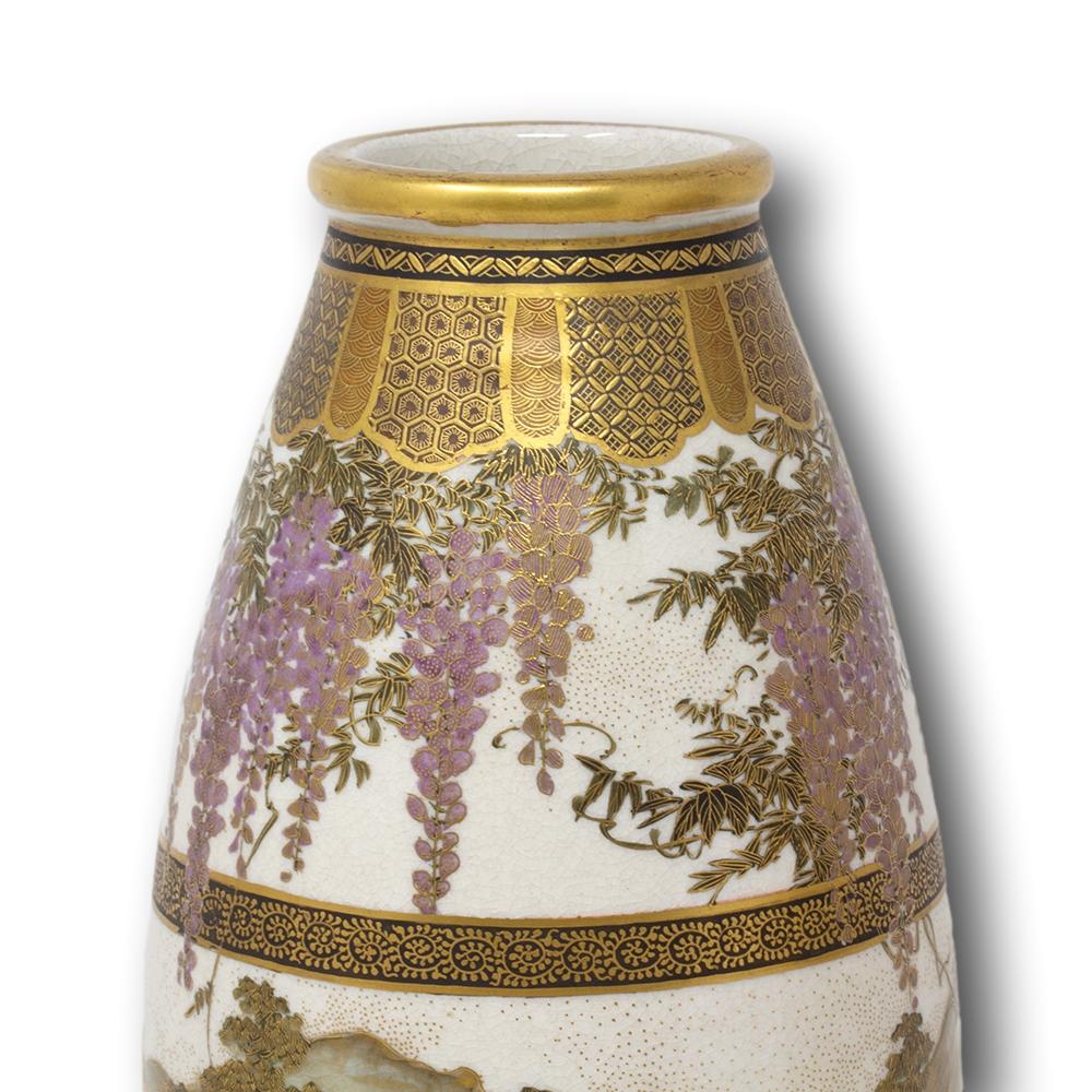 Paire de vases japonais Satsuma par Senzan Période Meiji en vente 11