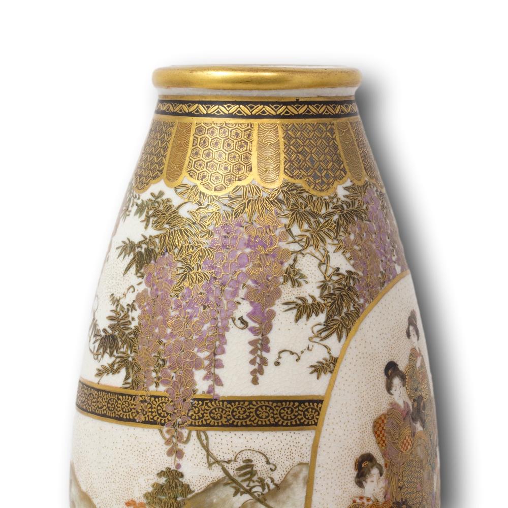 Paire de vases japonais Satsuma par Senzan Période Meiji en vente 12