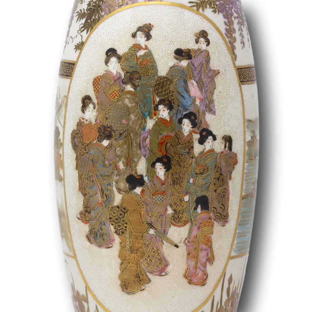 20ième siècle Paire de vases japonais Satsuma par Senzan Période Meiji en vente