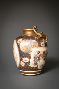 Japanese Satsuma Vase with Dragon