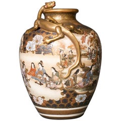 Vaso giapponese Satsuma con drago