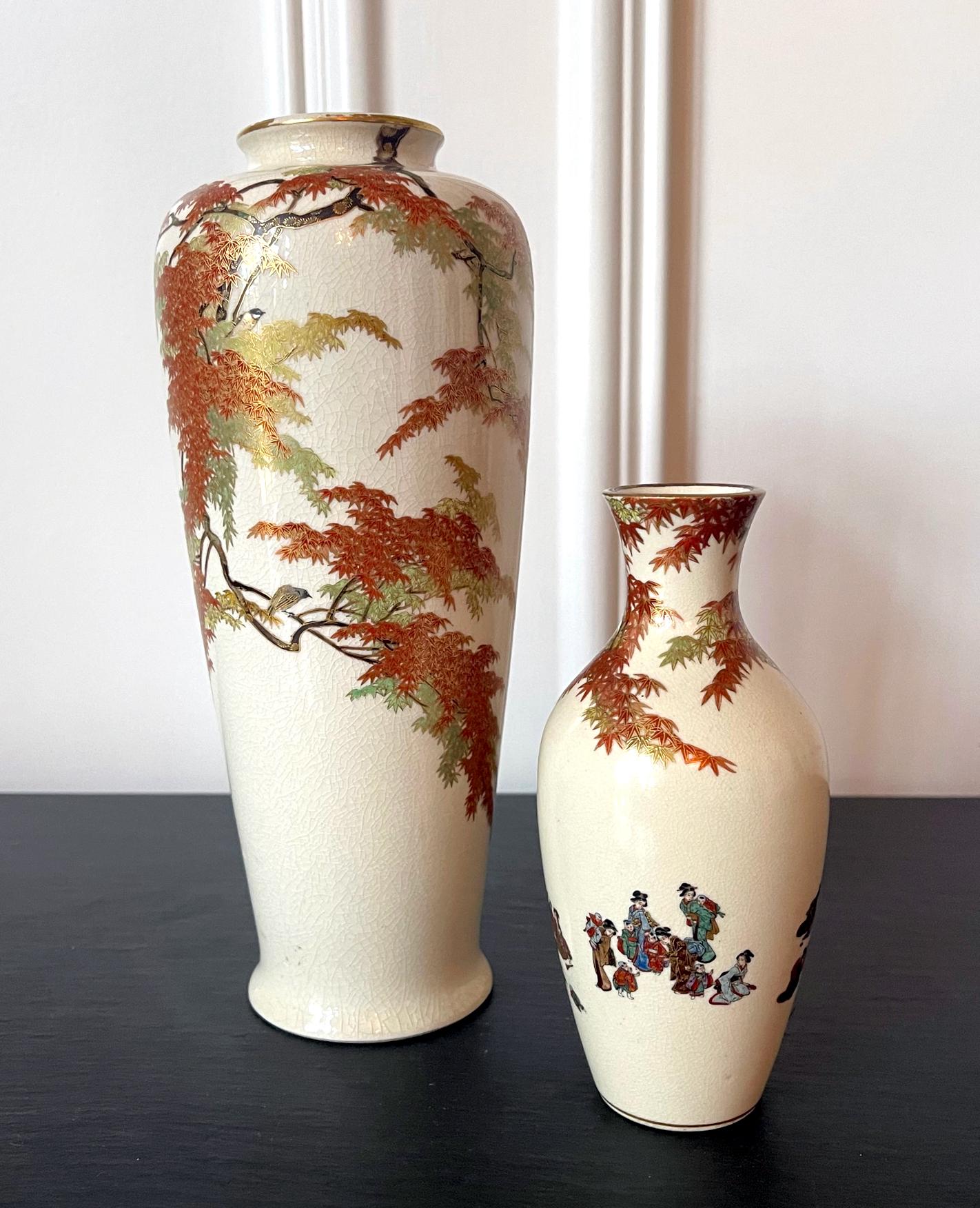 A Satsuma baluster form vase from the studio of Yabu Meizan (birth name Yabu Masashichi; 1853-1934), who is one of the most celebrated and collectible Satsuma artists from Meiji Period. From his studio in Osaka, Yabu Meizan oversaw the production of