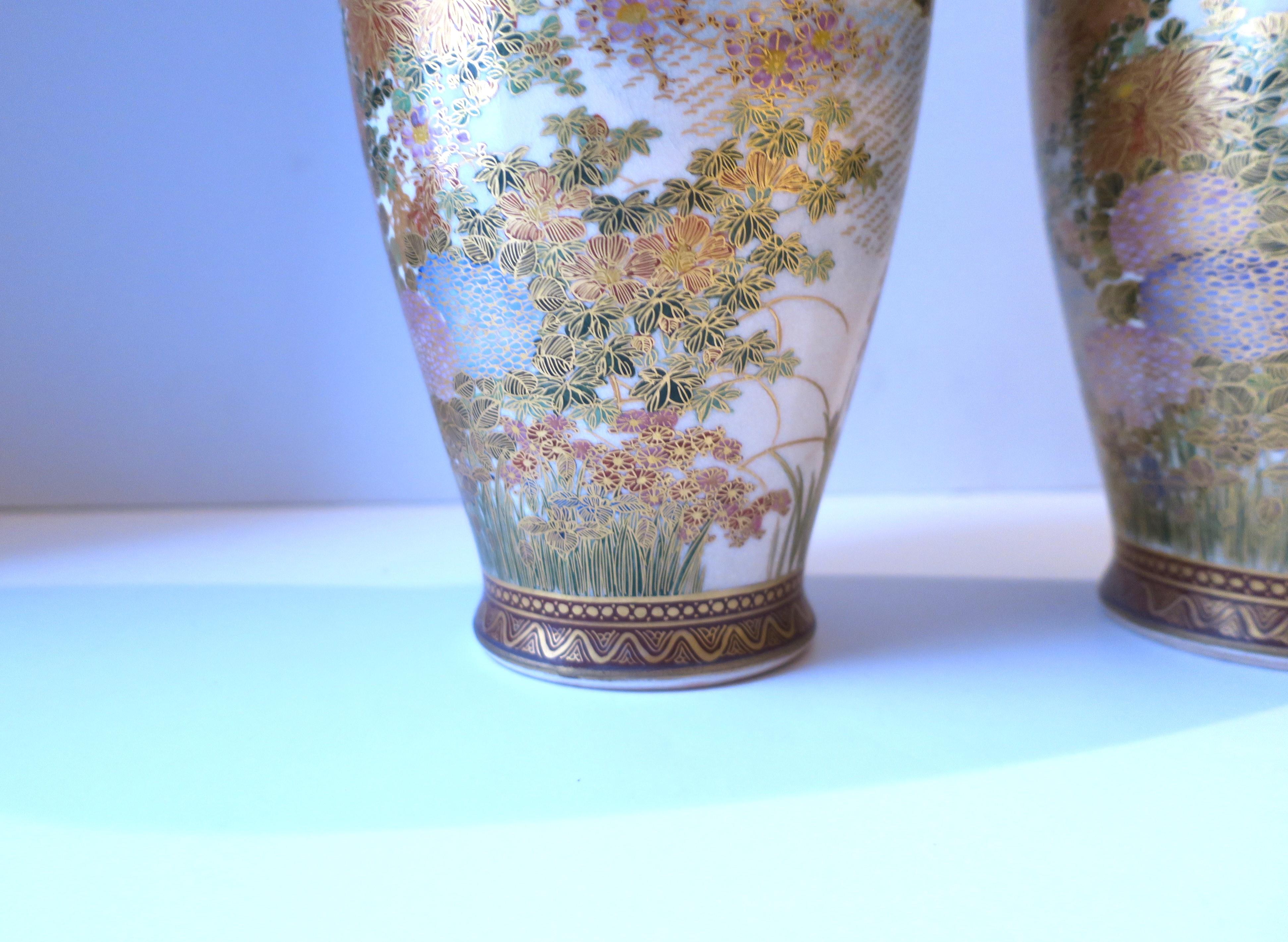 Japanese Satsuma Vases, Pair For Sale 6