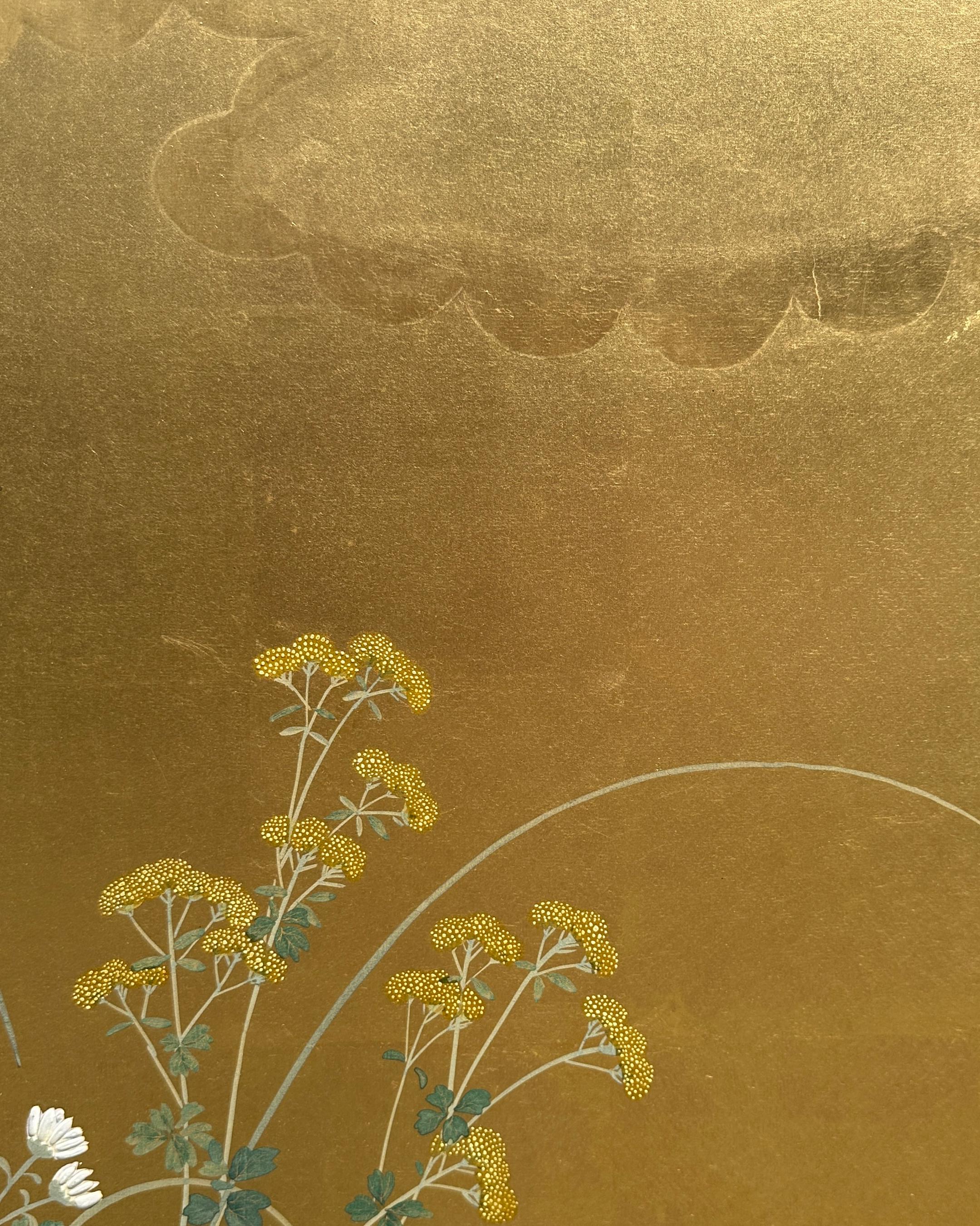 Japanese Screen: Flow of Time in Gold For Sale 8