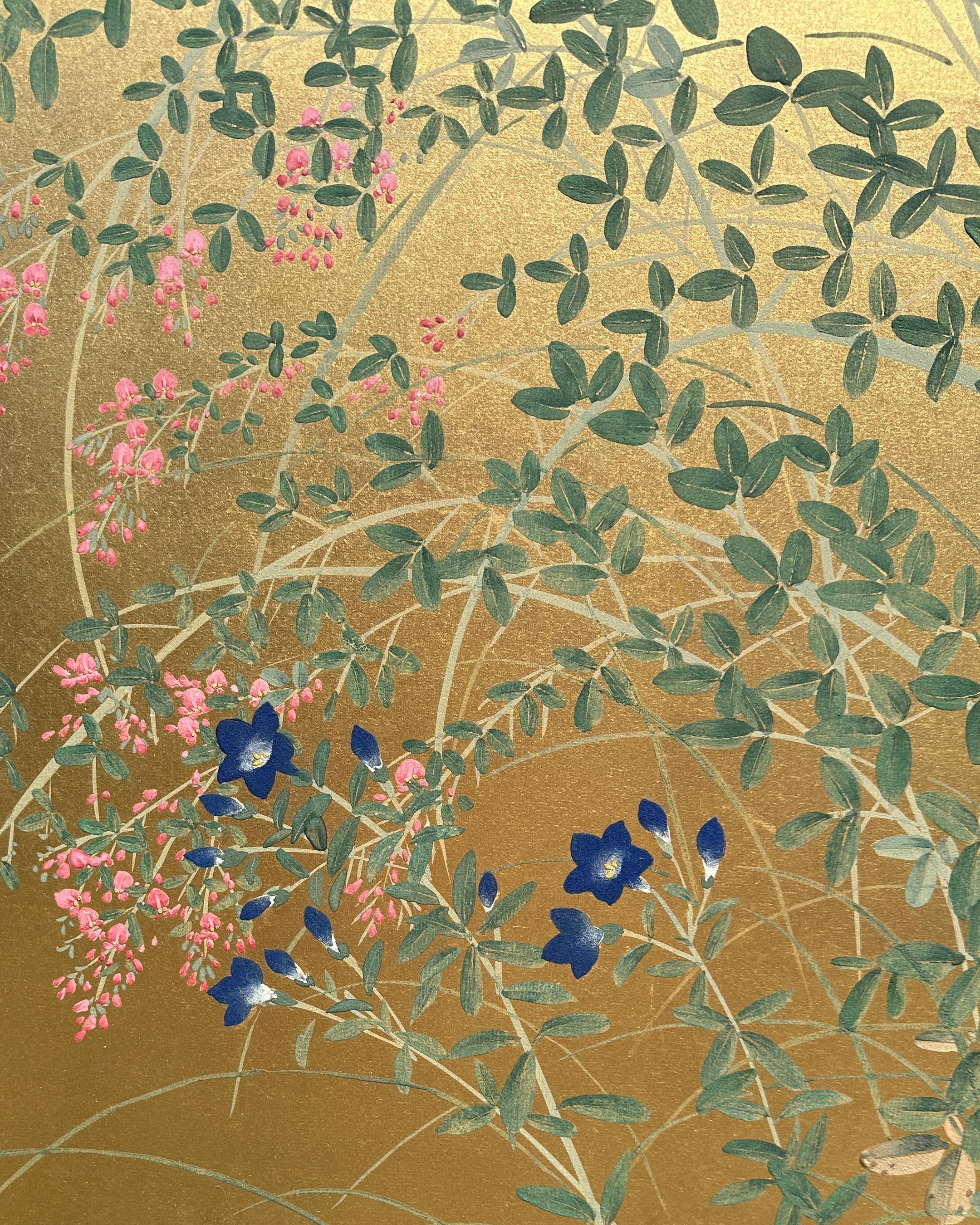 Japanese Screen: Flow of Time in Gold For Sale 10