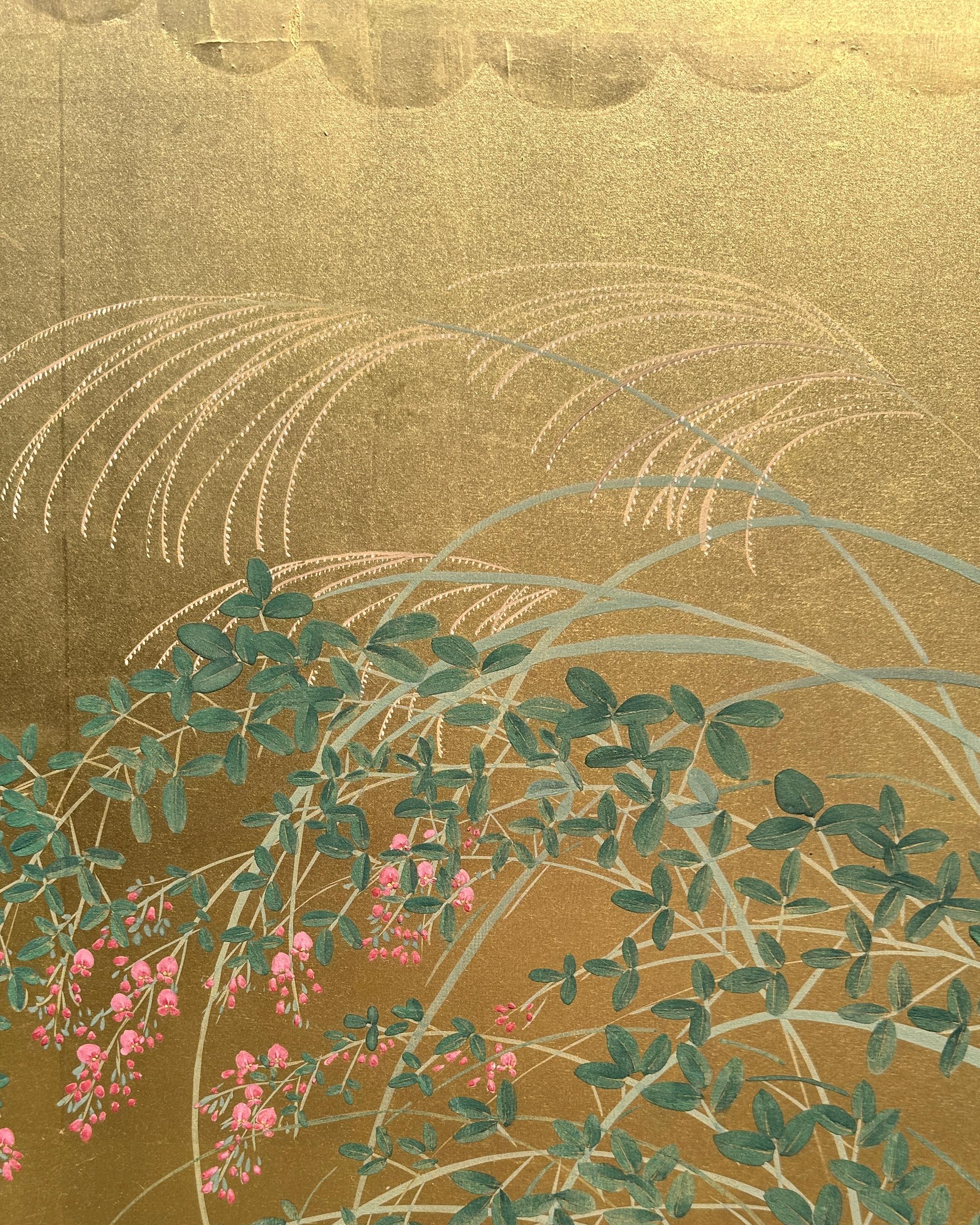 Japanese Screen: Flow of Time in Gold For Sale 11
