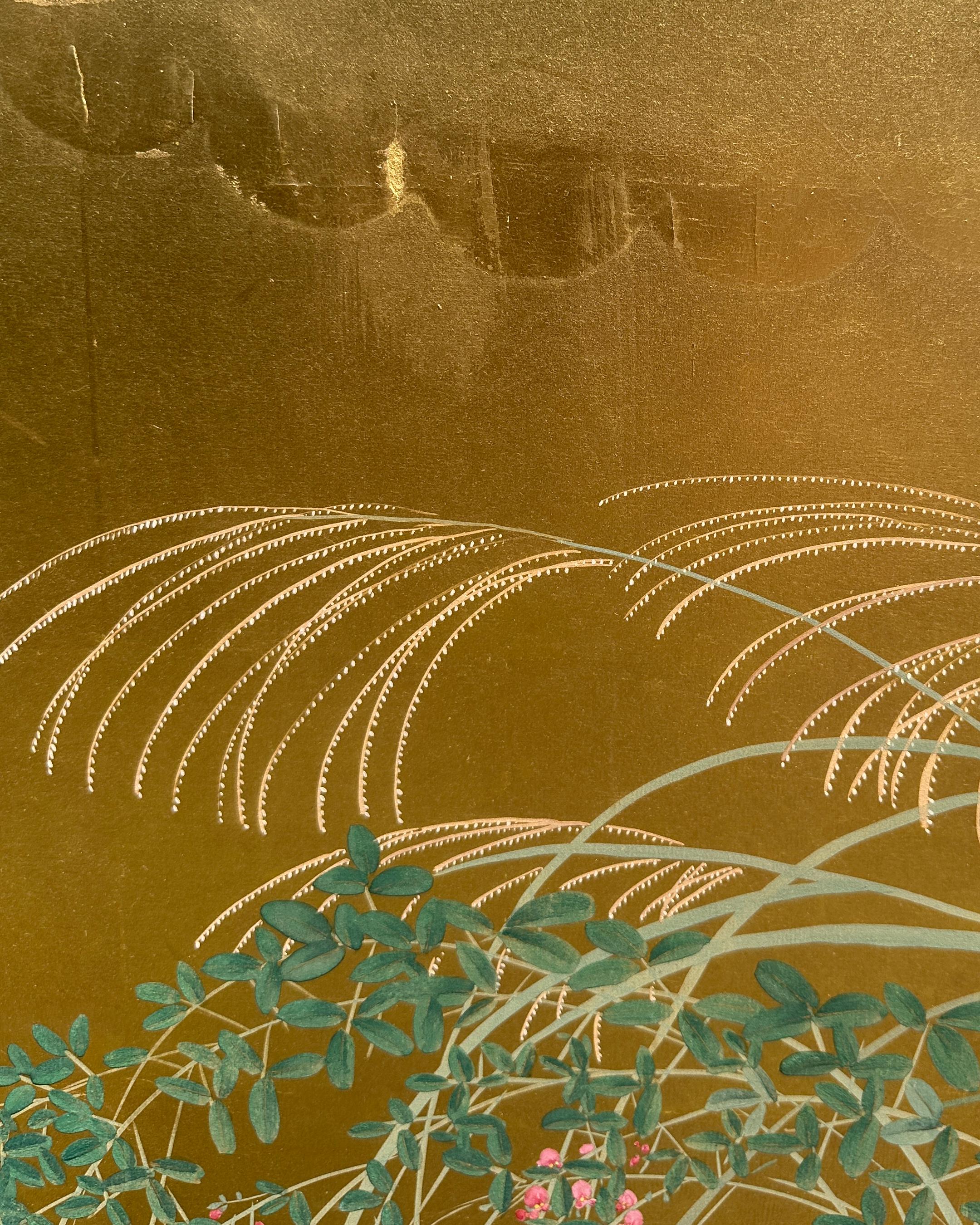 Japanese Screen: Flow of Time in Gold For Sale 12