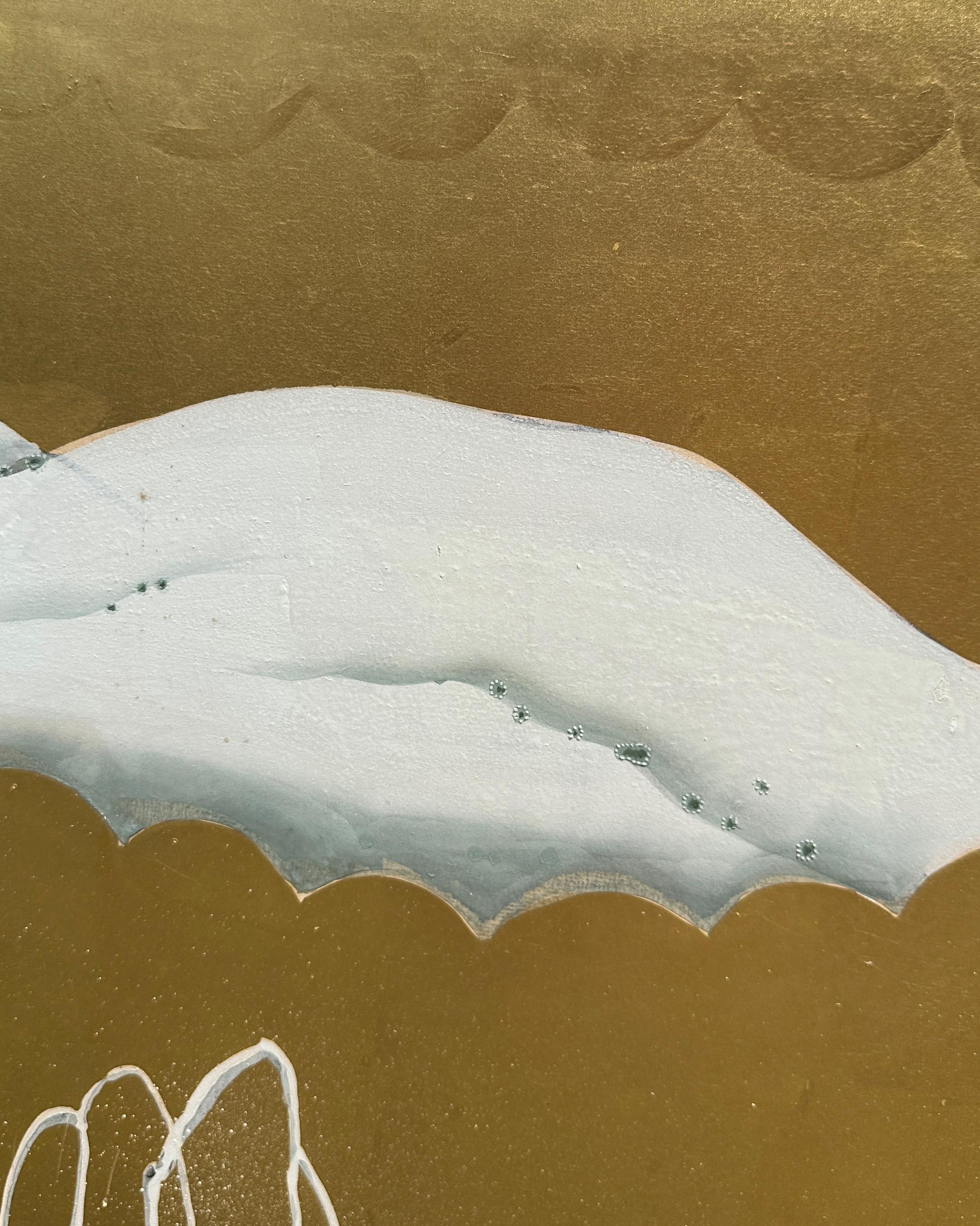 19th Century Japanese Screen: Flow of Time in Gold For Sale