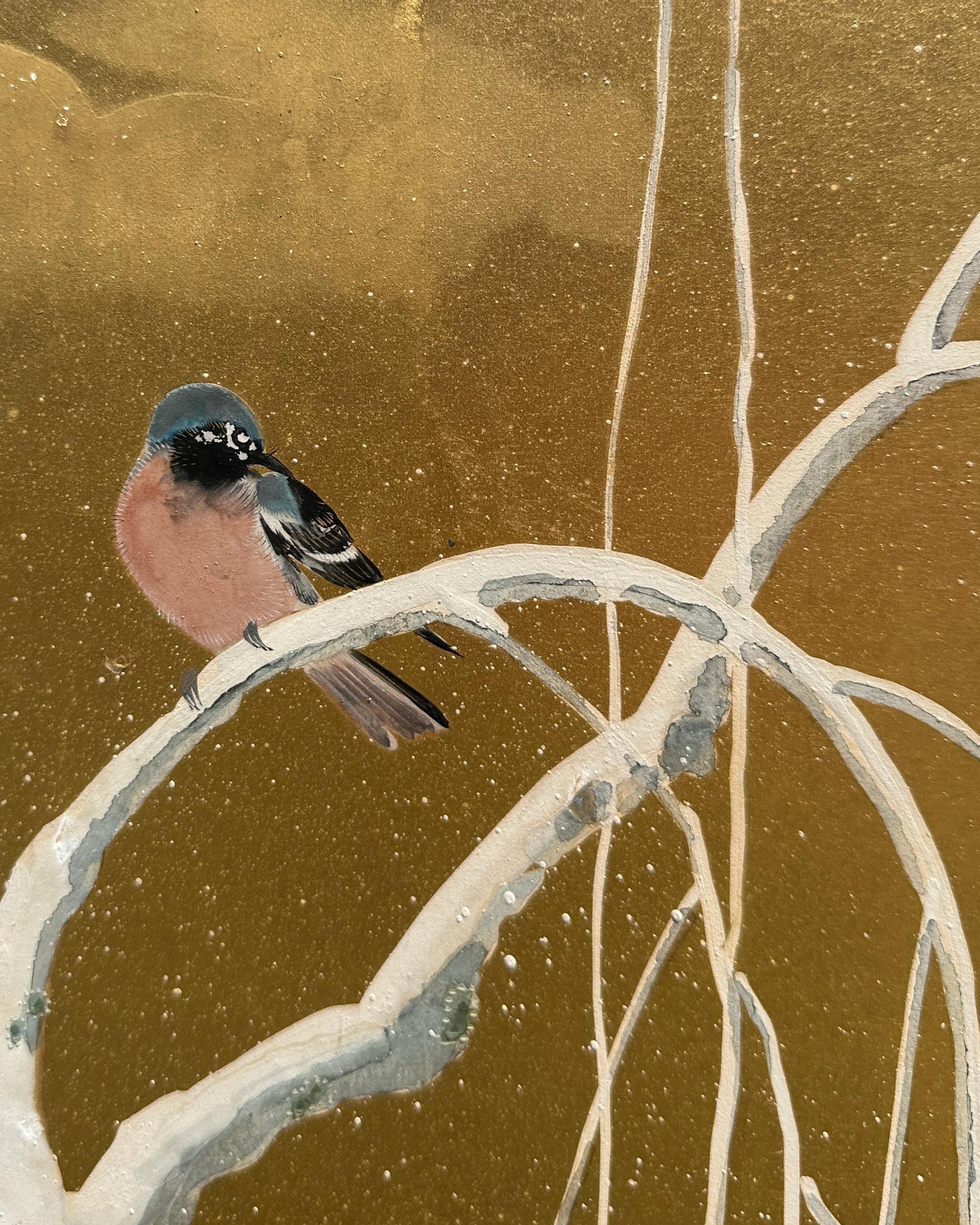 Japanese Screen: Flow of Time in Gold For Sale 1