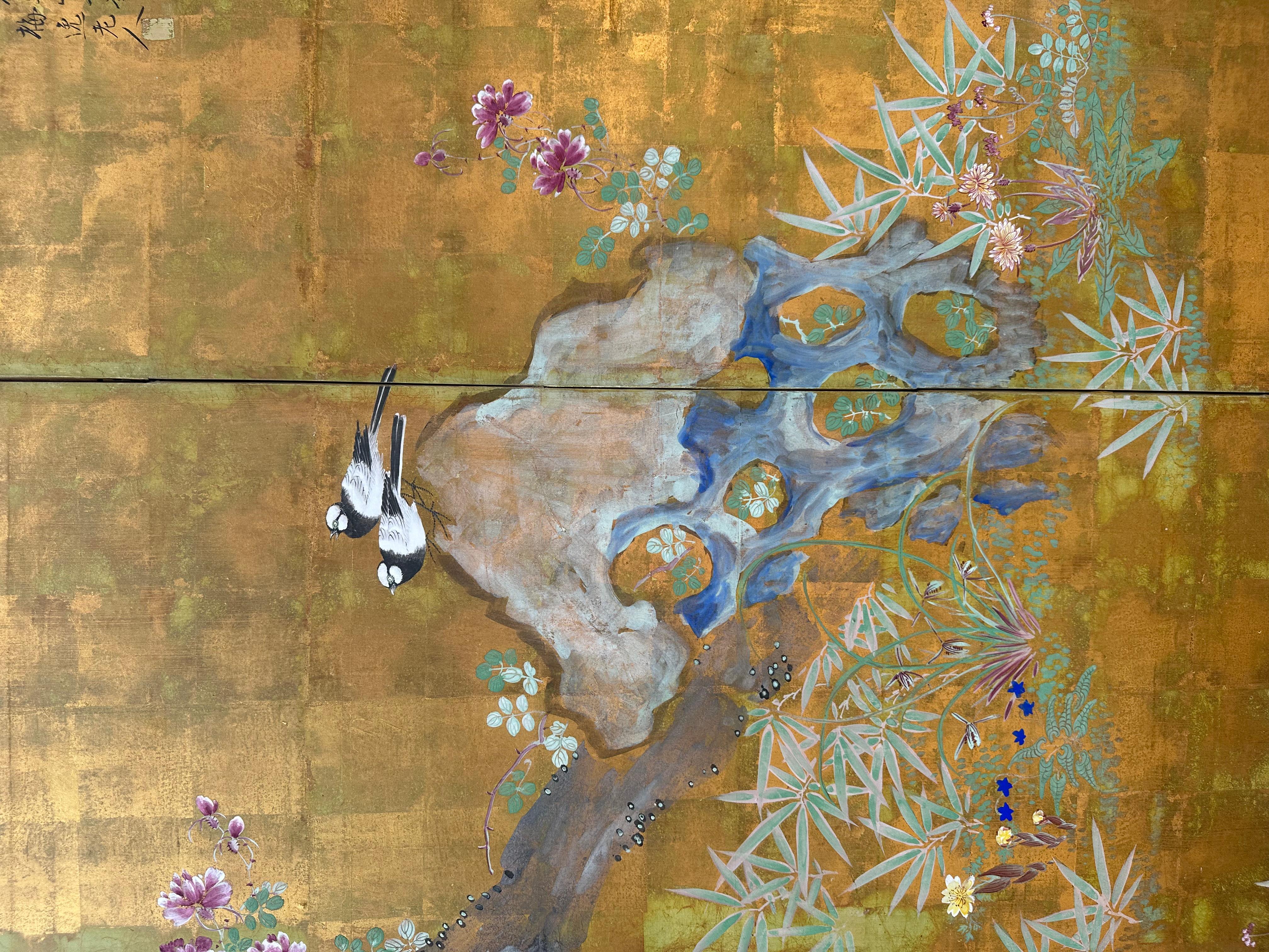 Japanese screen: Melody of Magnolia Blossoms For Sale 3