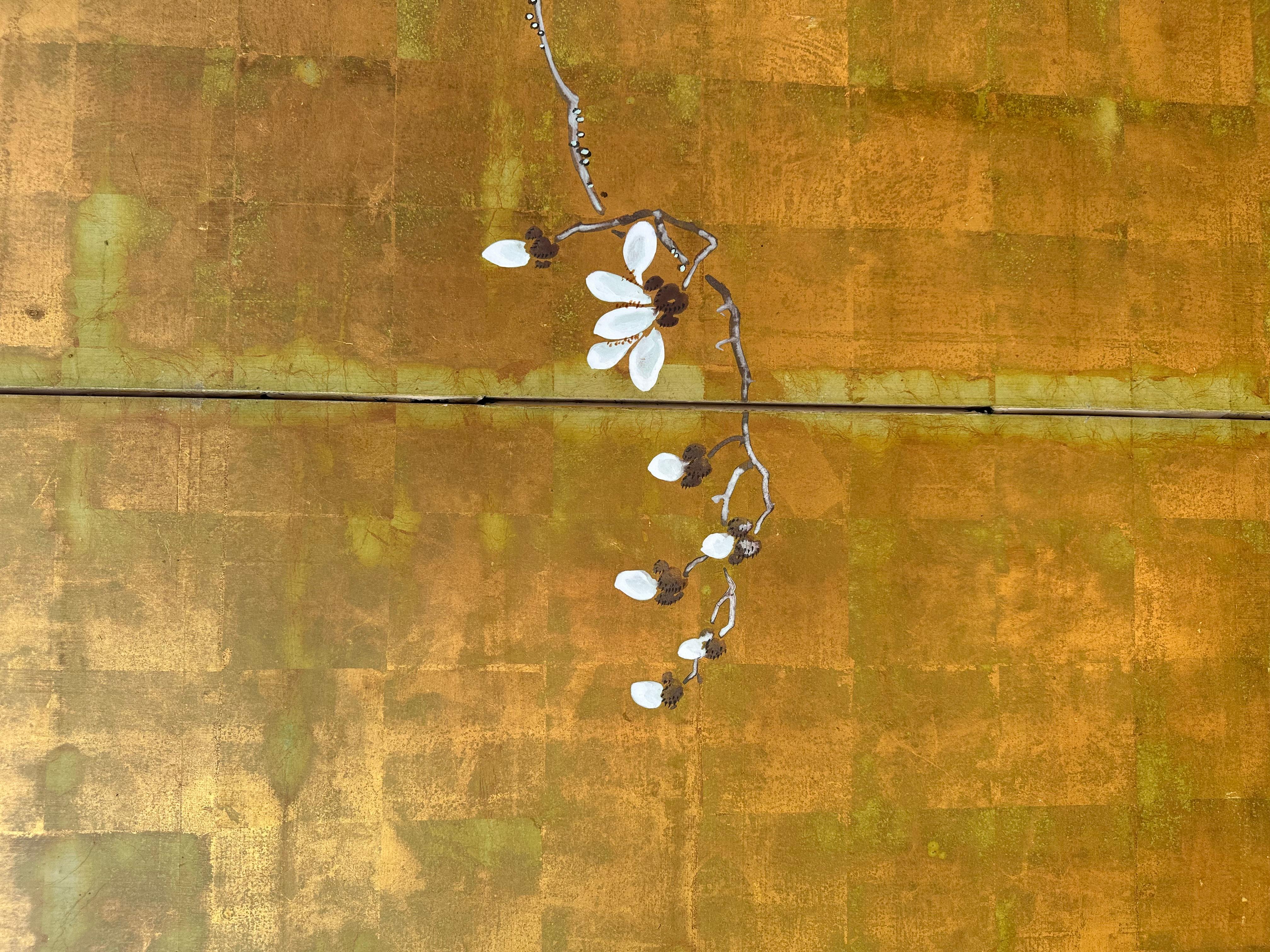 Edo Japanese screen: Melody of Magnolia Blossoms For Sale