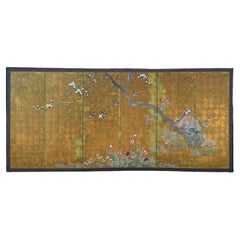 Japanese screen: Melody of Magnolia Blossoms