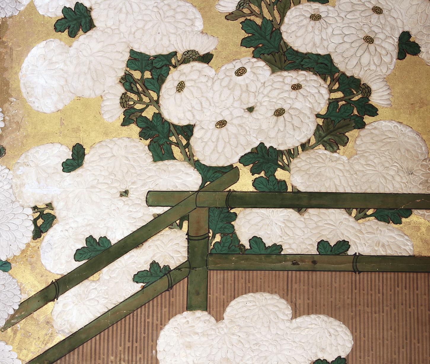 18th Century Japanese Screen mid Edo gold leaf For Sale