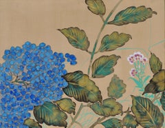 Japanese Screen Painting, Circa 1915 Spring & Fall Flowers, Rimpa School