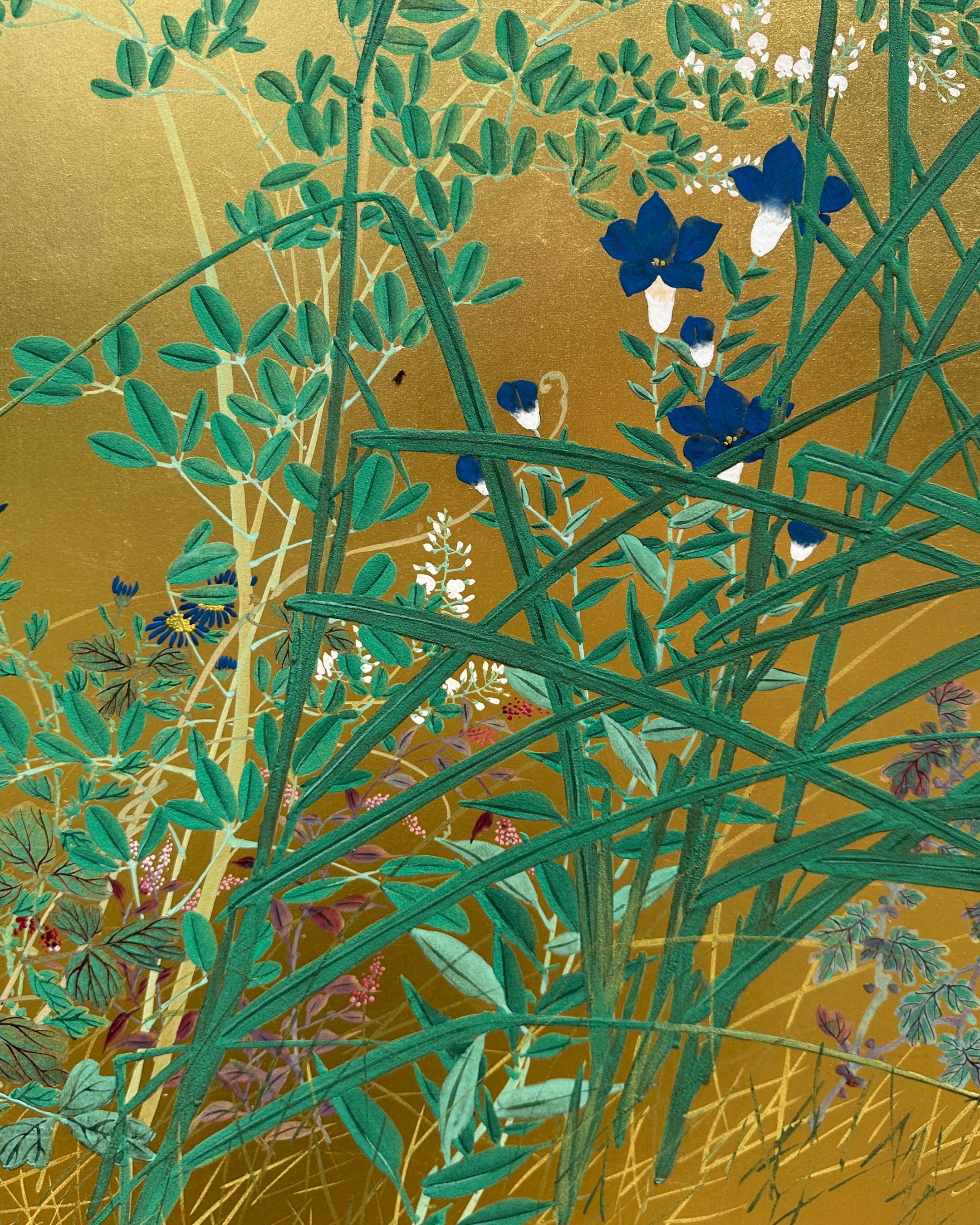 Schermo giapponese: Brezza d'estate su Oro in vendita 2