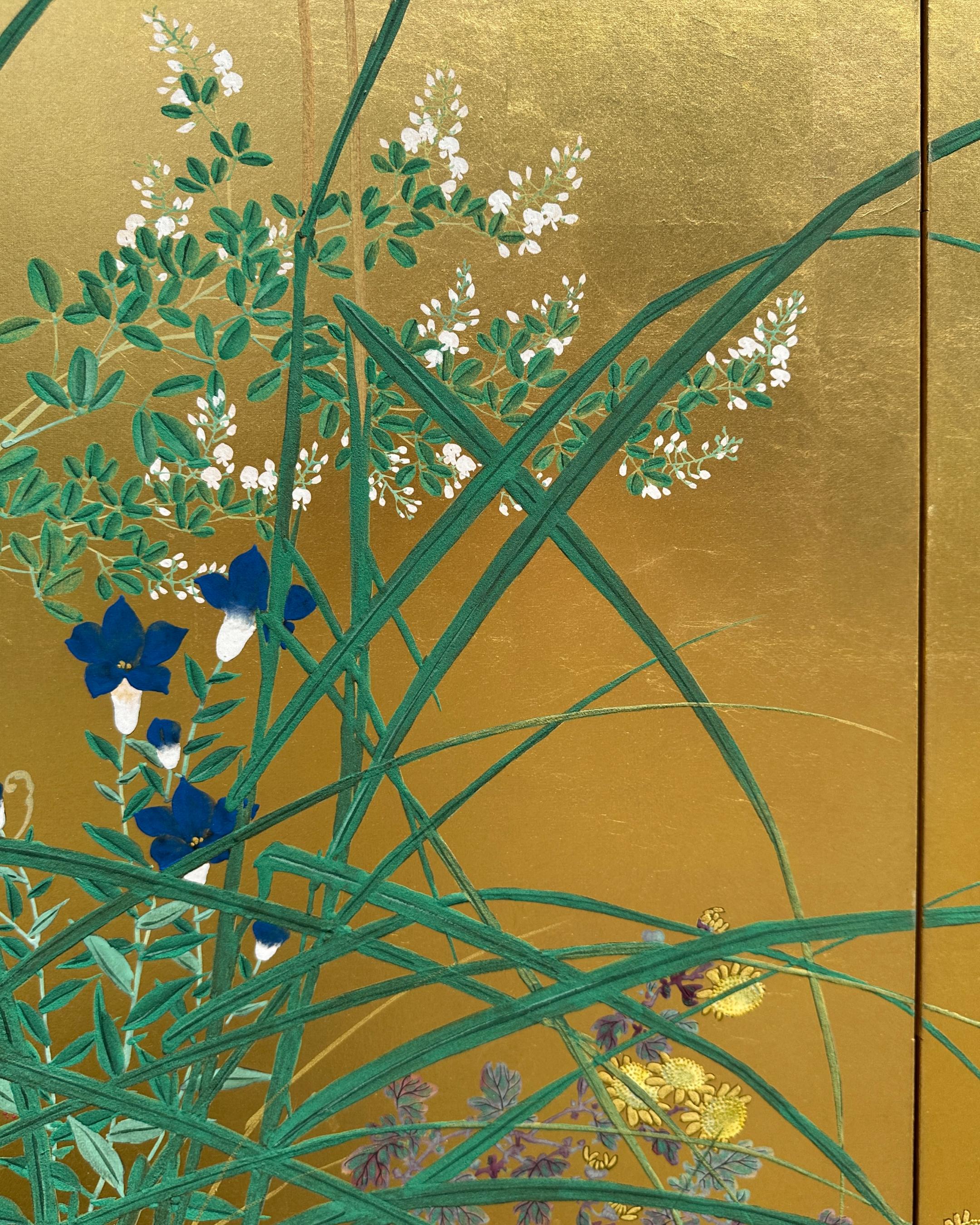 Schermo giapponese: Brezza d'estate su Oro in vendita 3