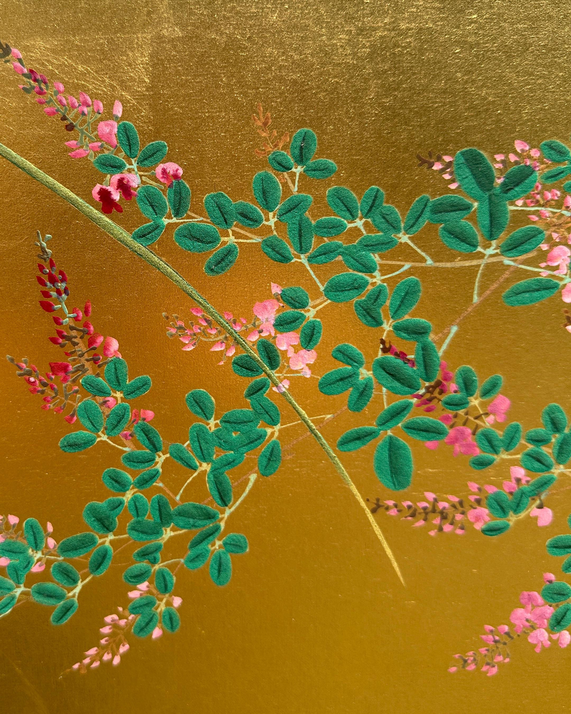 Schermo giapponese: Brezza d'estate su Oro in vendita 6