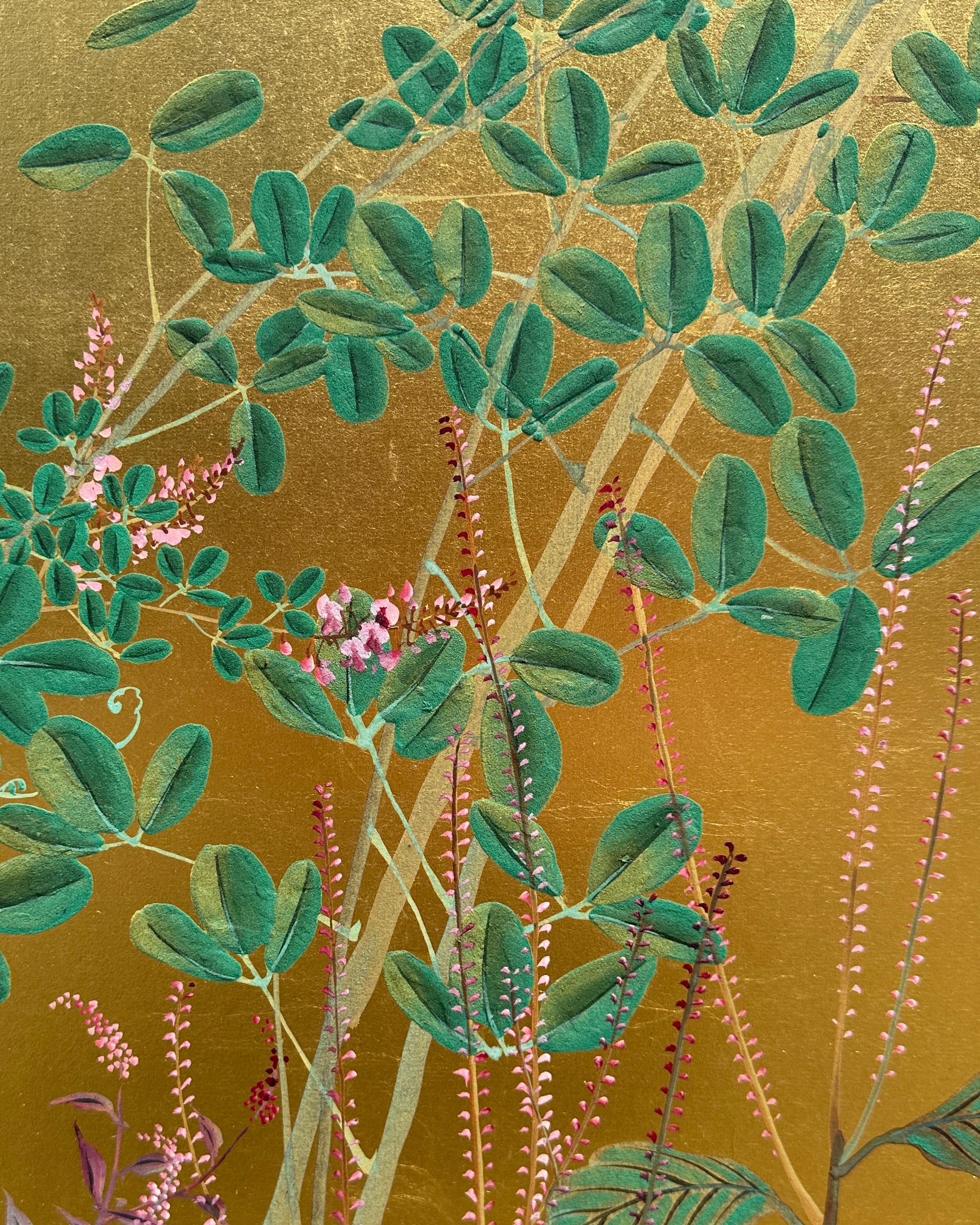 Schermo giapponese: Brezza d'estate su Oro in vendita 8