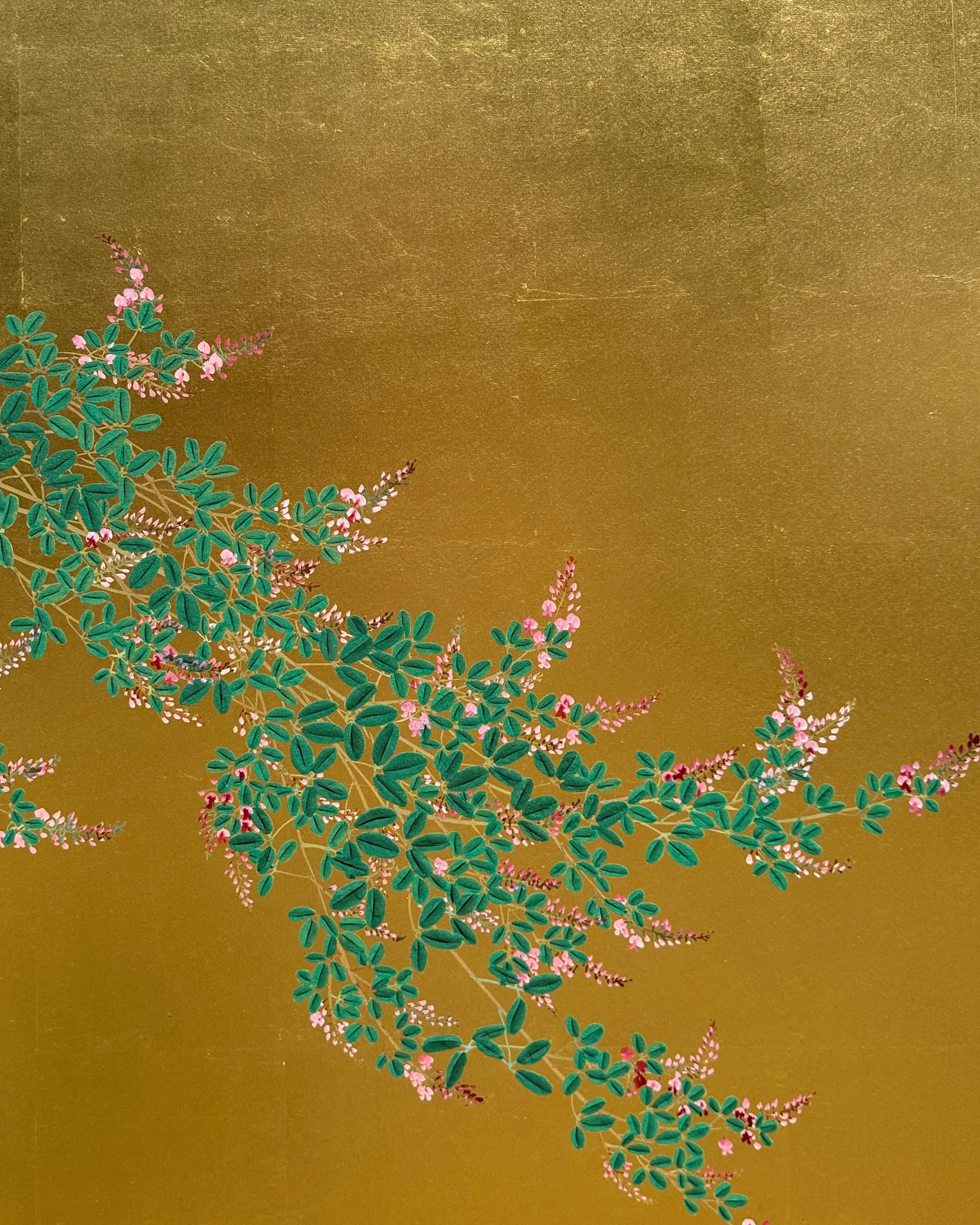 Schermo giapponese: Brezza d'estate su Oro in vendita 10