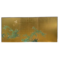 Pantalla japonesa: Brisa de verano en oro