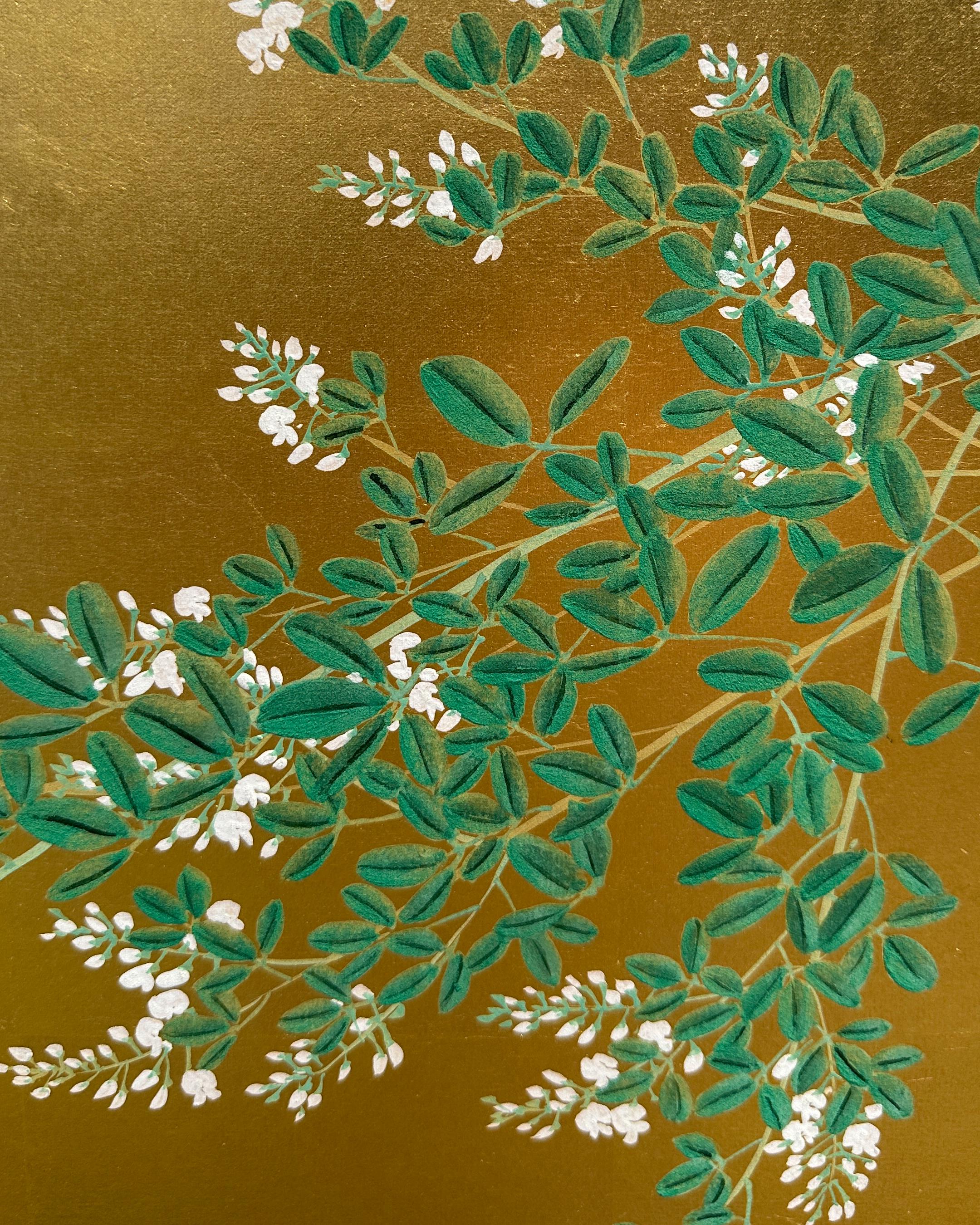 Showa Schermo giapponese: Brezza d'estate su Oro in vendita