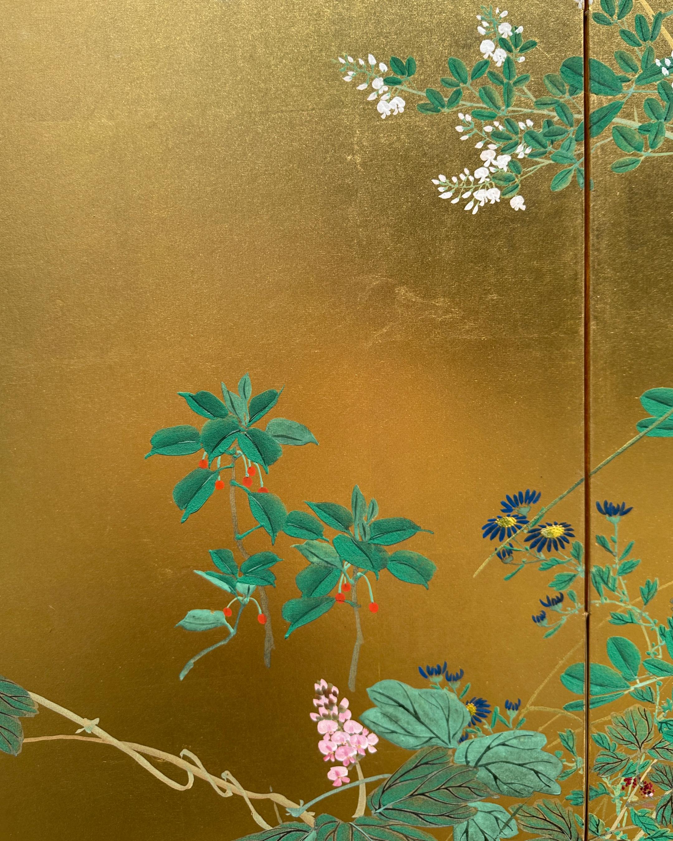 XX secolo Schermo giapponese: Brezza d'estate su Oro in vendita