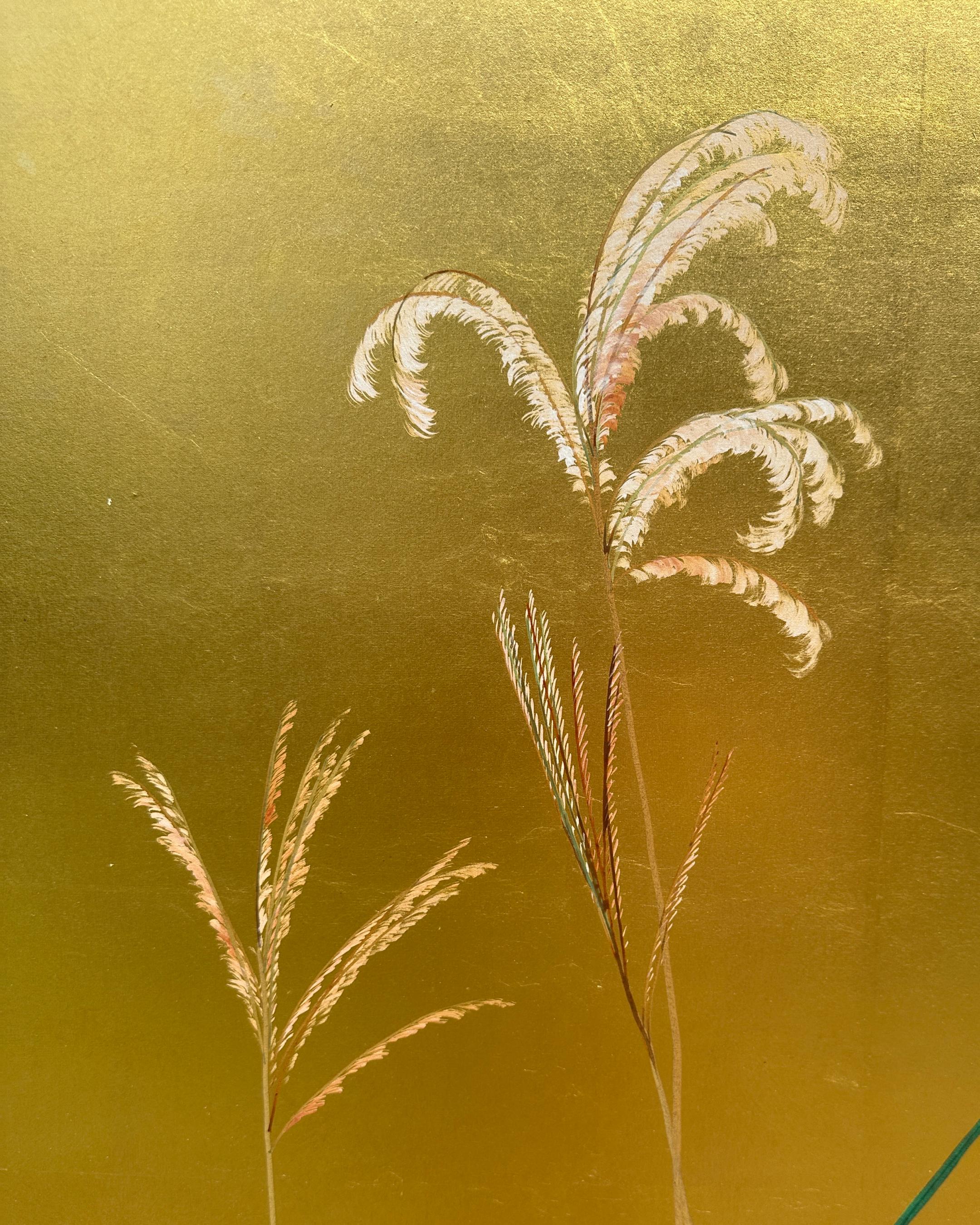 Schermo giapponese: Brezza d'estate su Oro in vendita 1