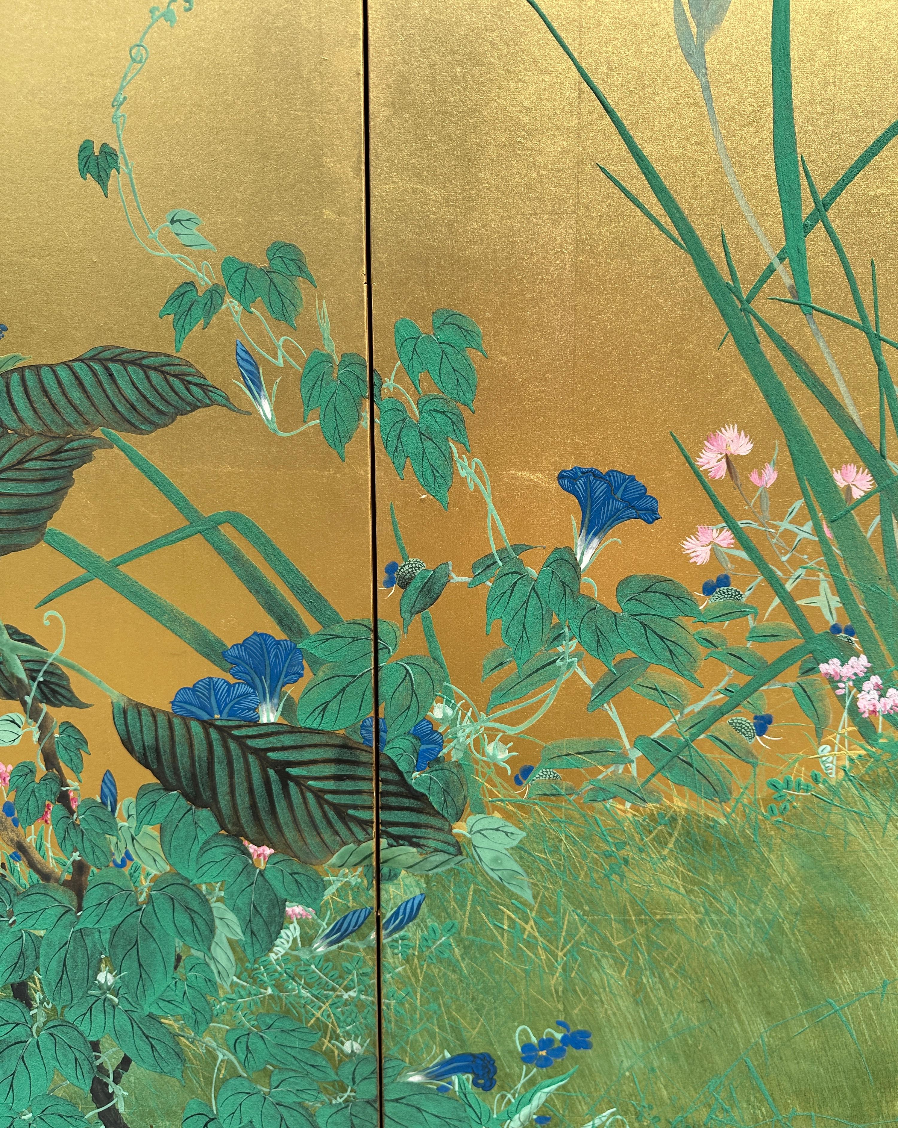 Japanese screen: Summer Breeze on Gold For Sale 1